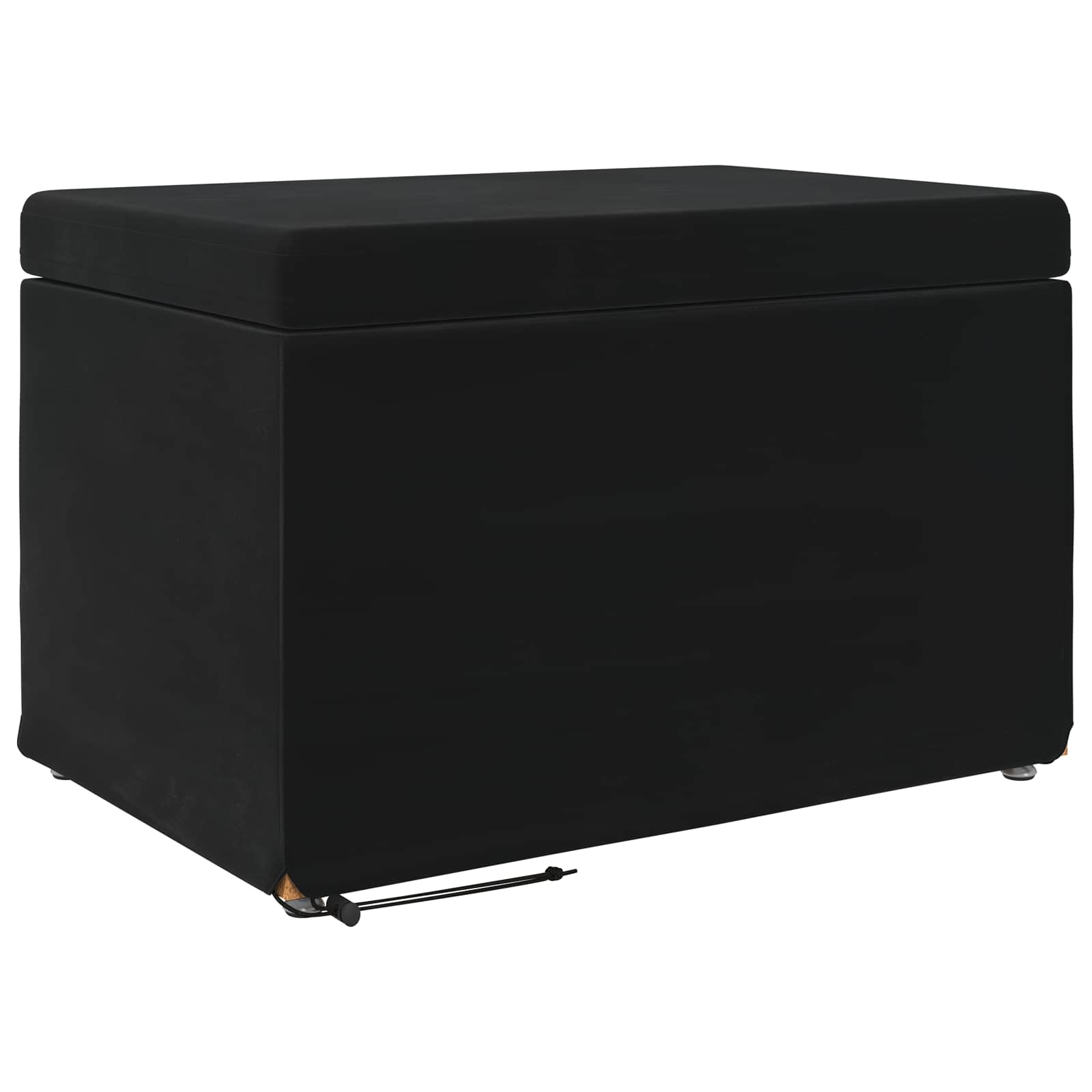 Banqueta preto 61 x 41 x 40 cm veludo e madeira de engenharia