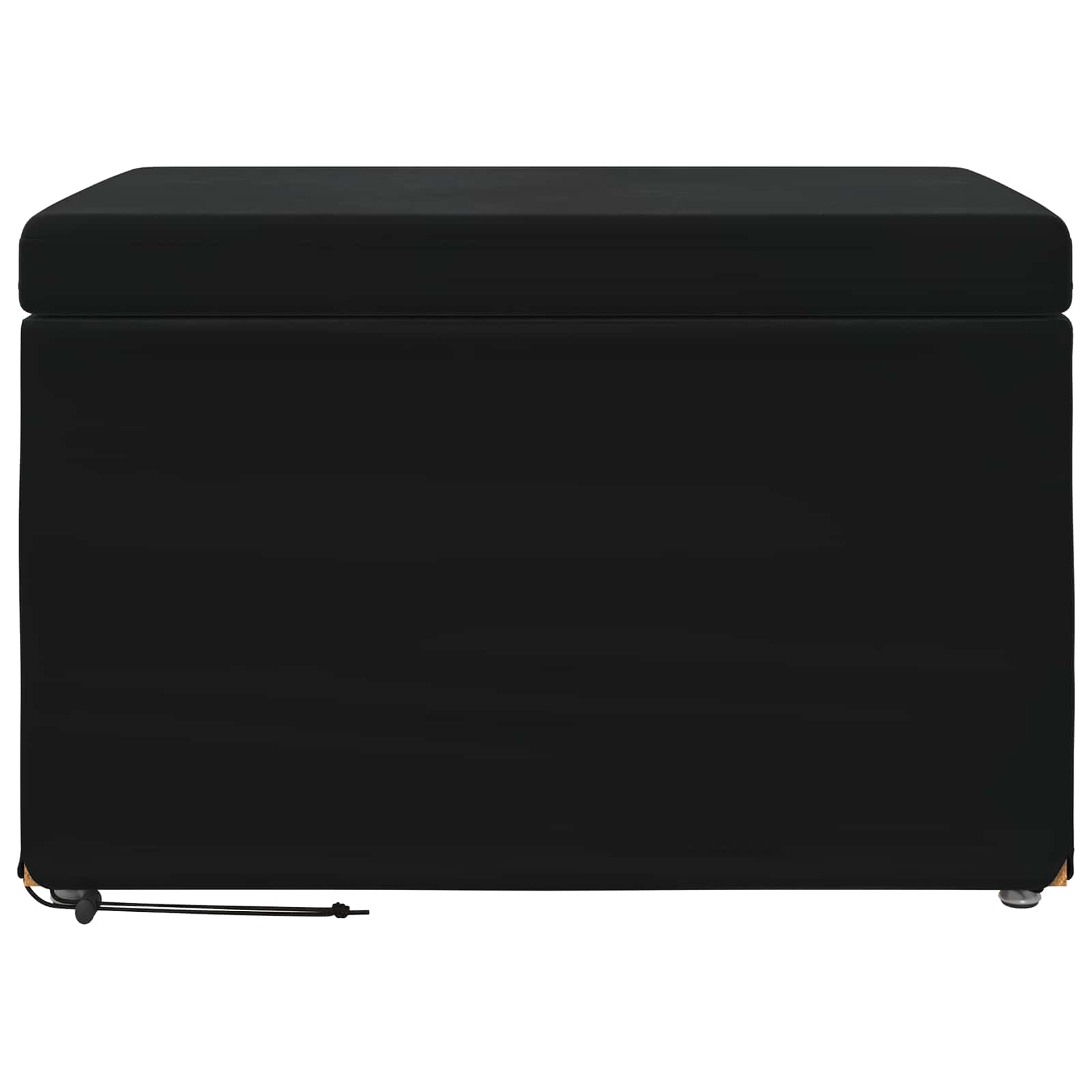 Banqueta preto 61 x 41 x 40 cm veludo e madeira de engenharia