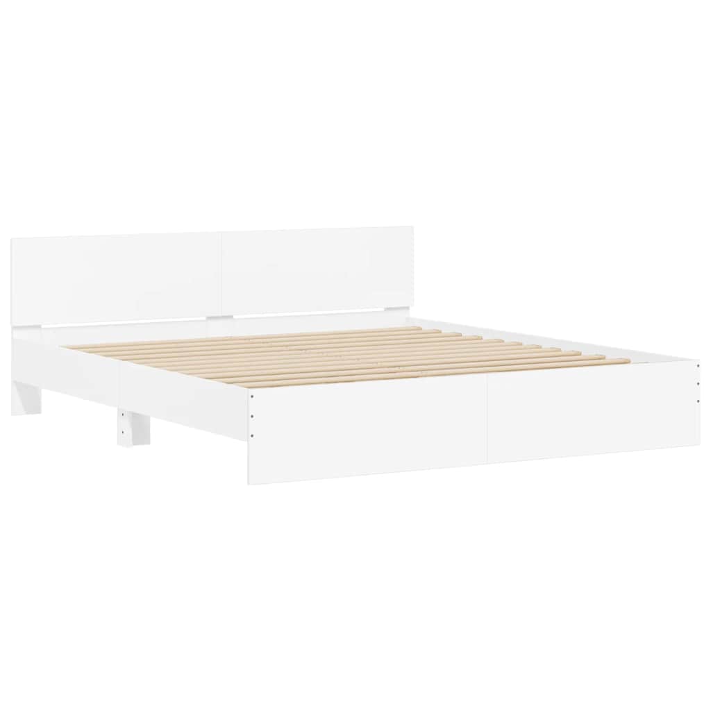 Estrutura de cama com cabeceira 200x200 cm branco