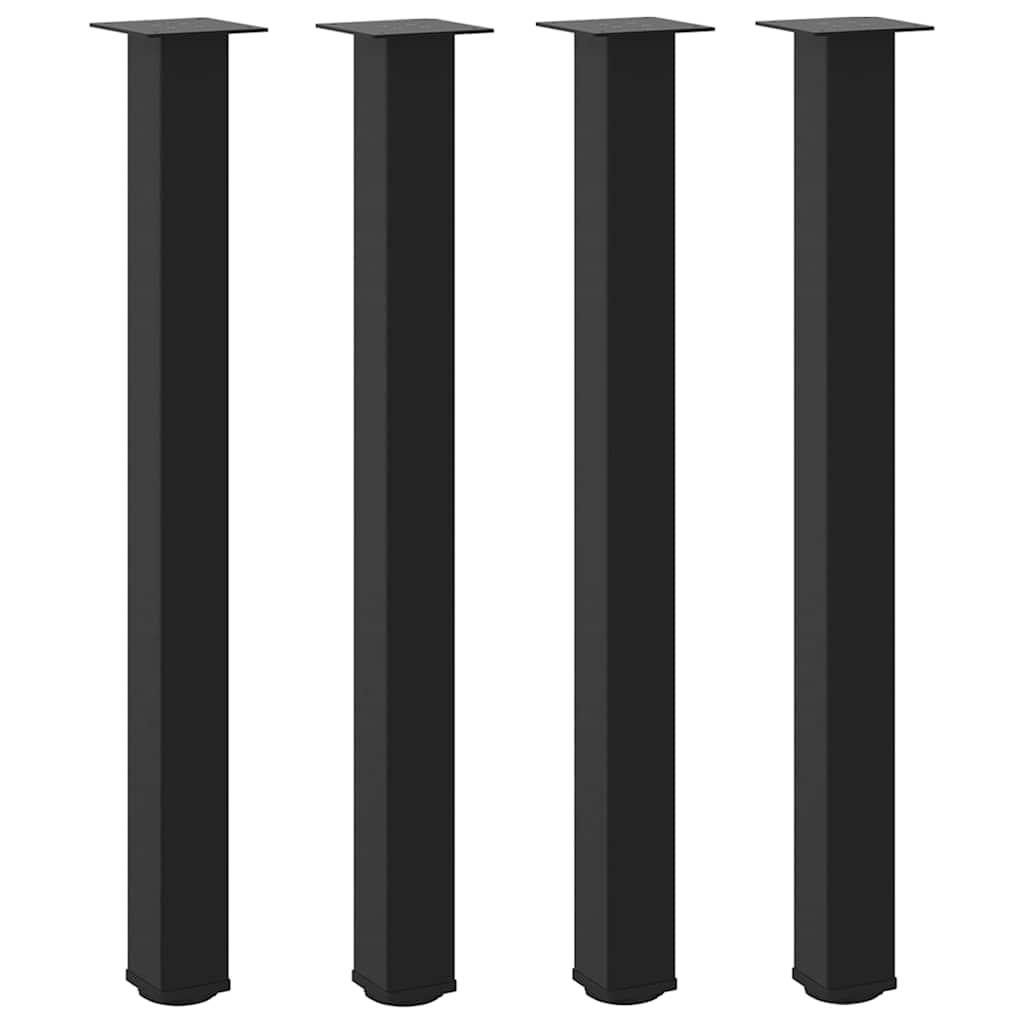 Pés para mesa de bar 4 peças, preto, 90-92 cm, aço