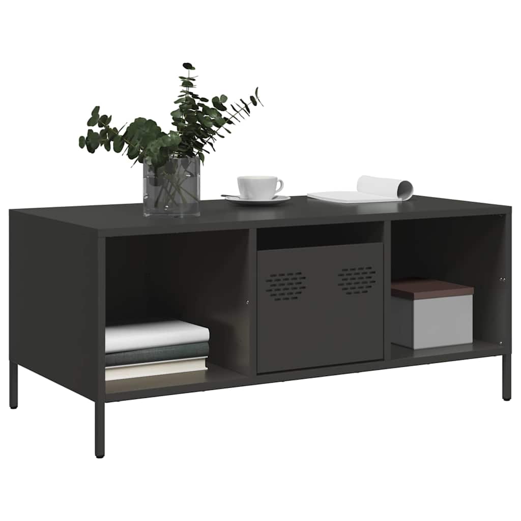 Mesa de centro 101,5x50x43,5 cm aço laminado a frio preto