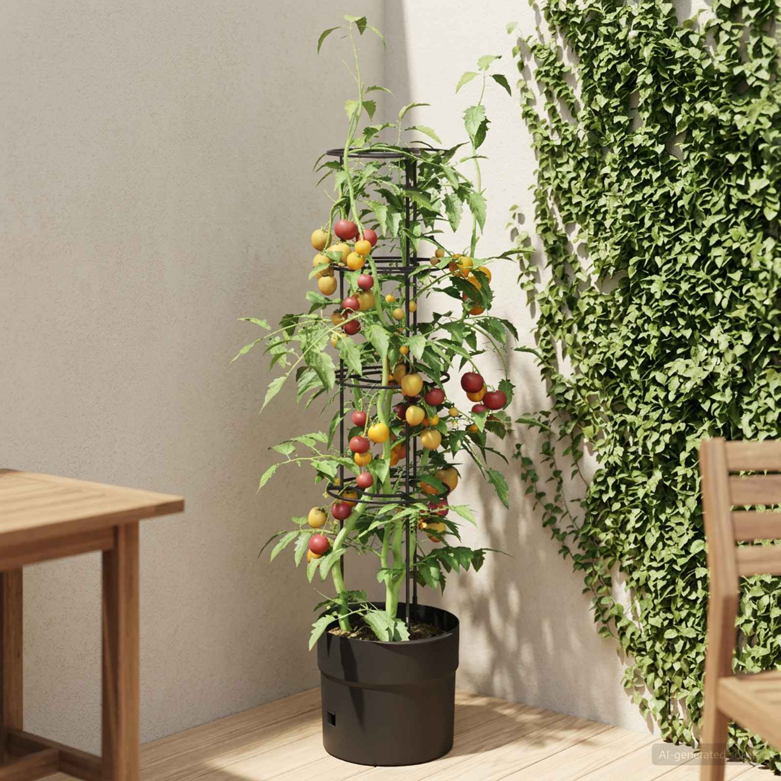 Cultivador de tomates preto ø 32 x 127 cm PP