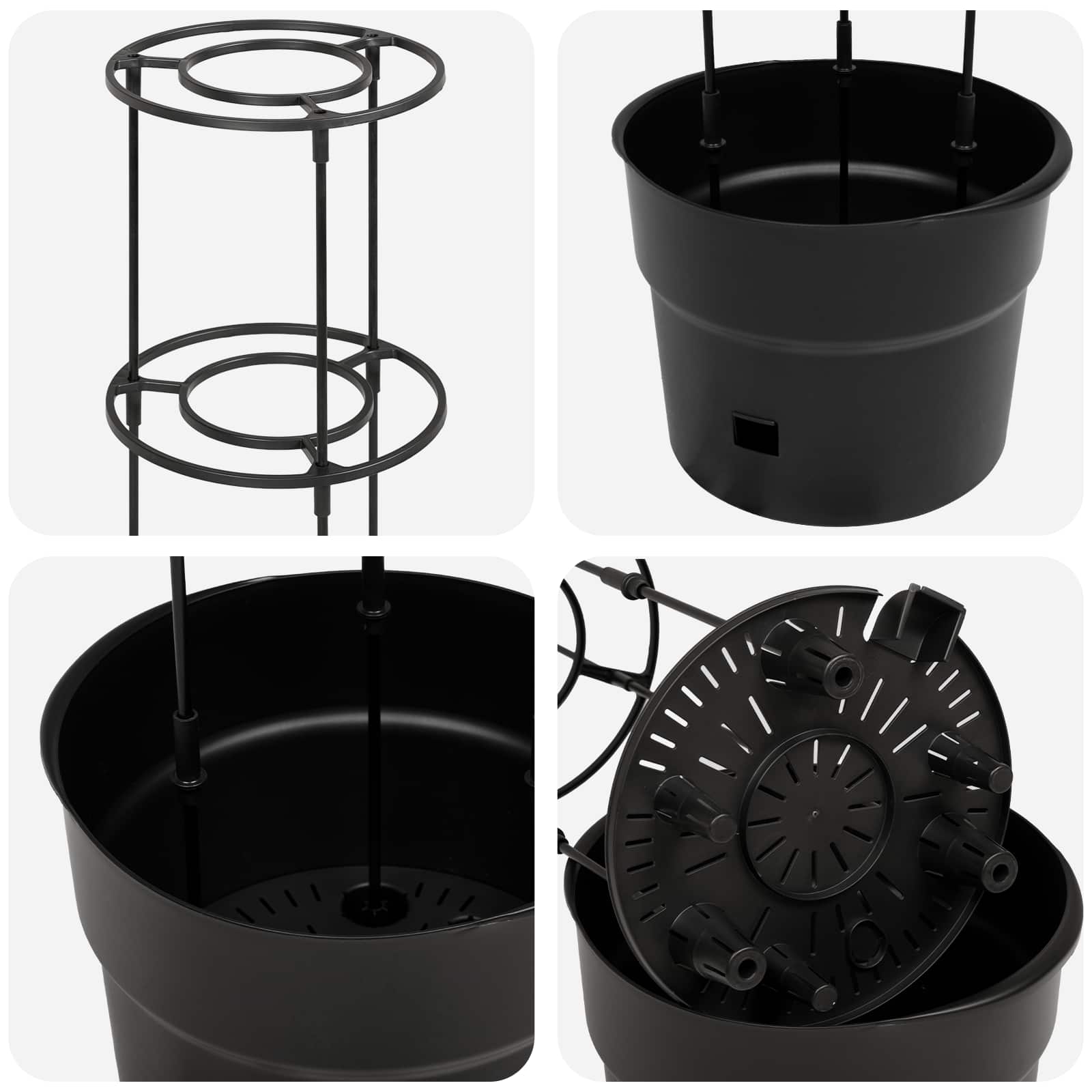 Cultivador de tomates preto ø 32 x 127 cm PP