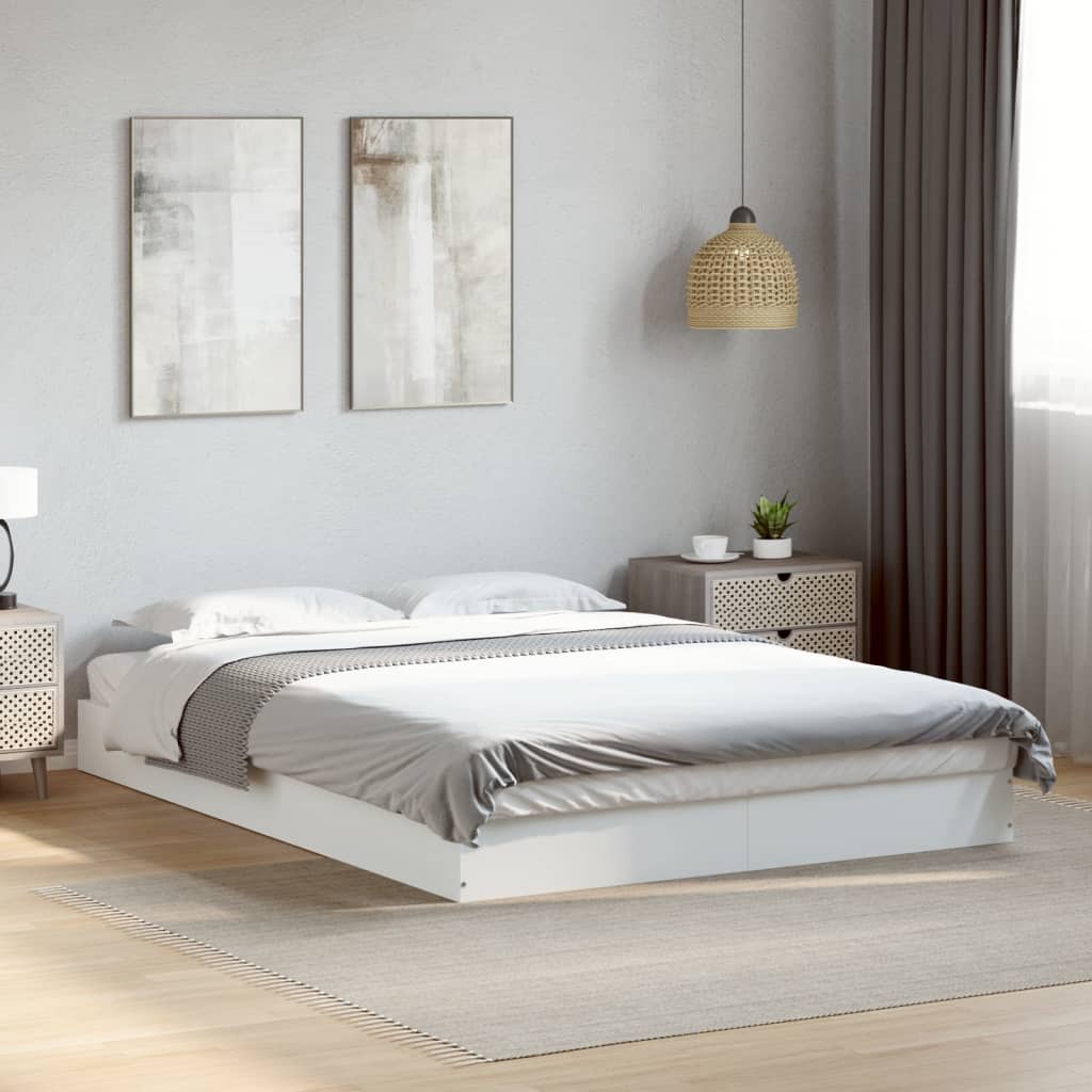 Estrutura de cama 135x190 cm derivados de madeira branco