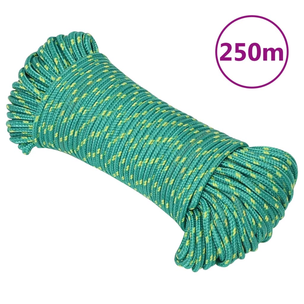 Corda de barco 3 mm 250 m polipropileno verde