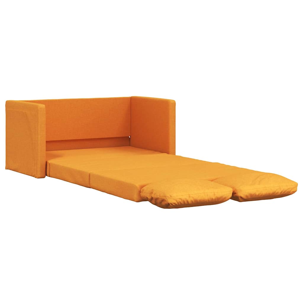 Sofá-cama sem pés 112x174x55 cm tecido amarelo-escuro
