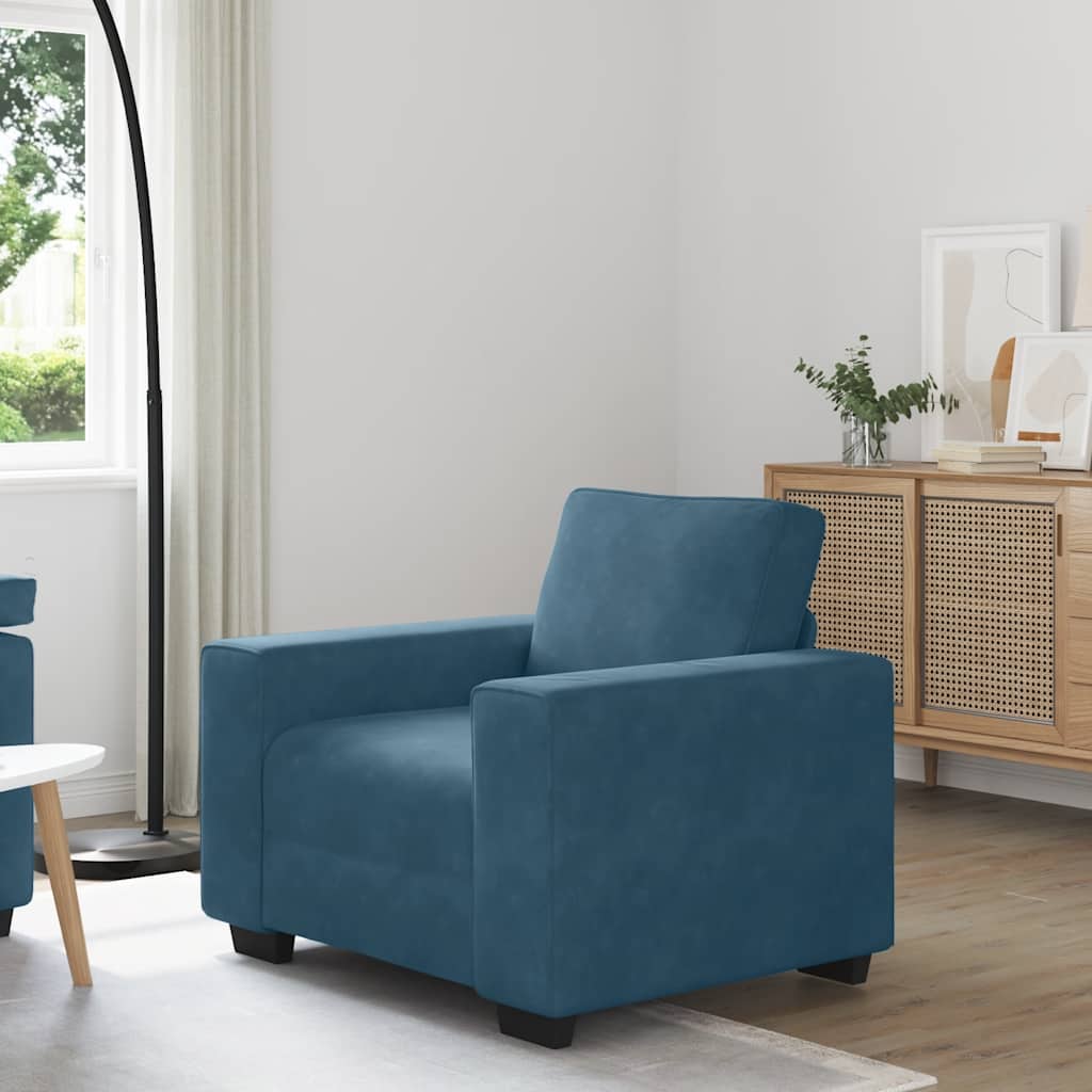 Poltrona 100x77x82 cm veludo azul