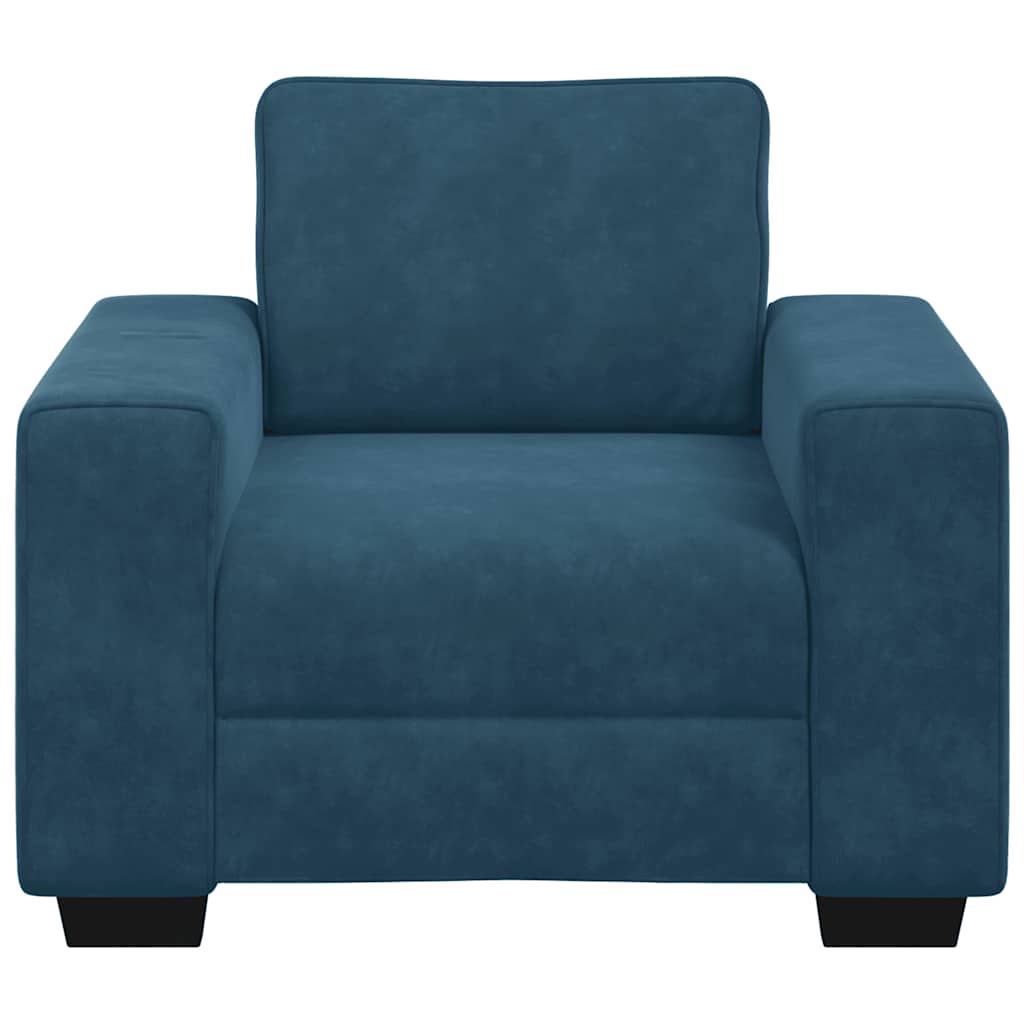 Poltrona 100x77x82 cm veludo azul