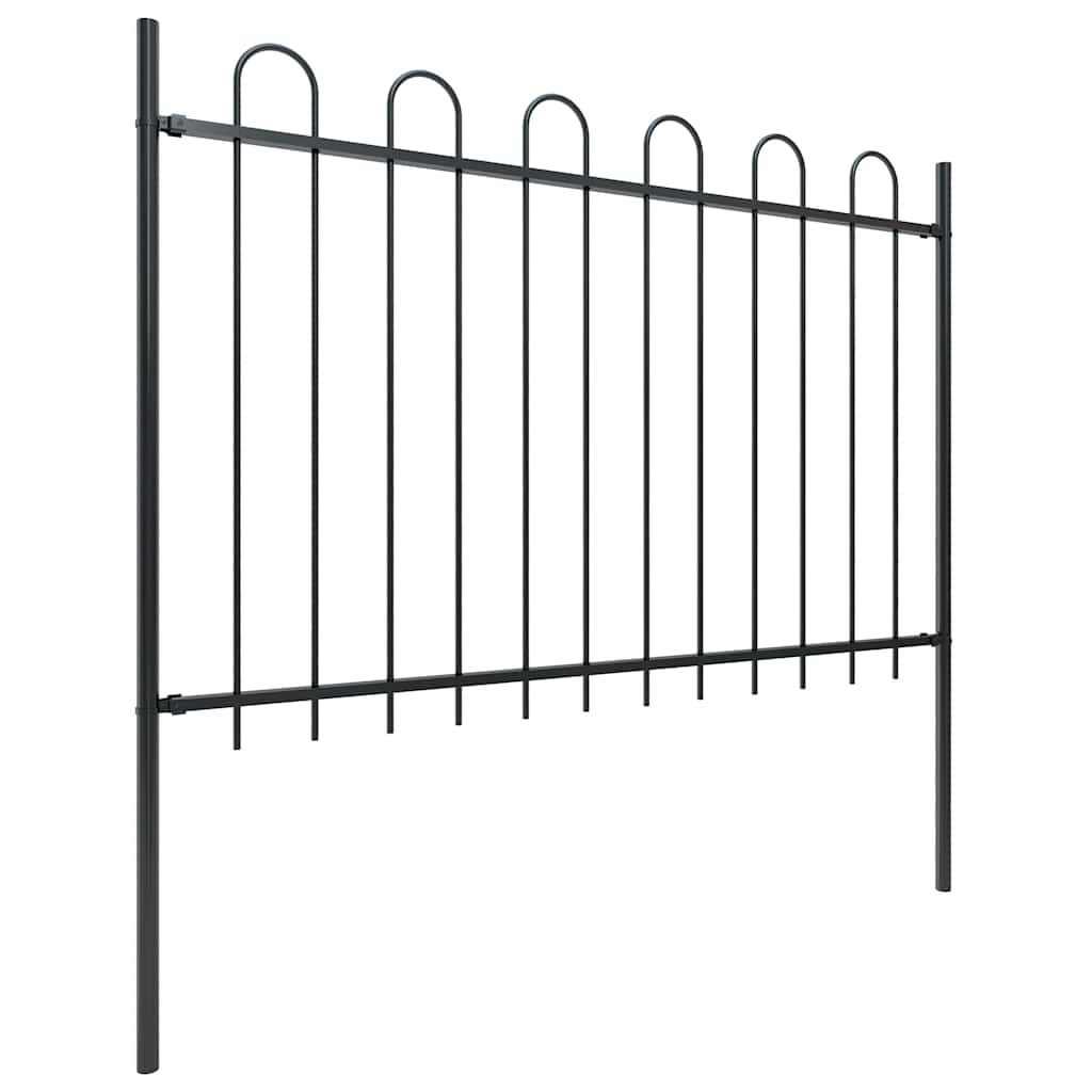 Cerca de jardim com arco superior em aço 1339 x 120 cm, preta