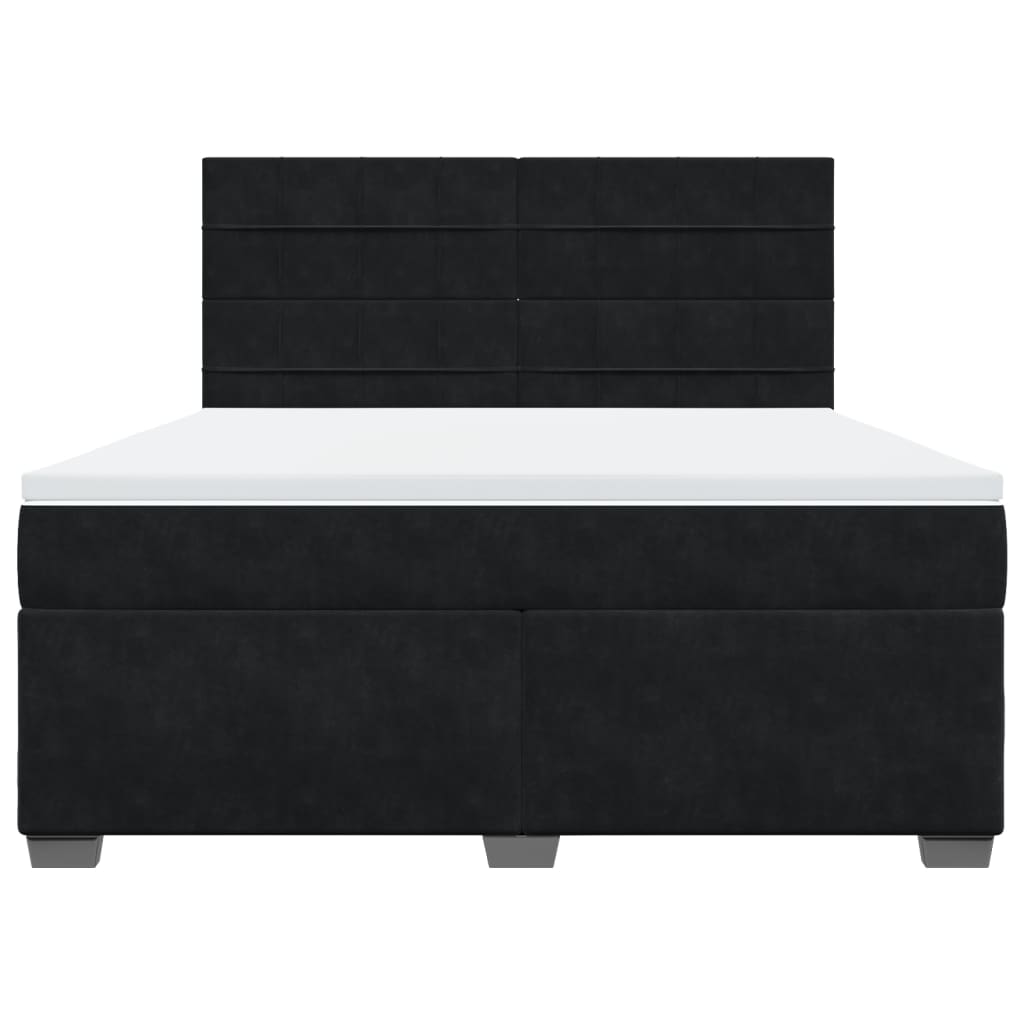 Cama com molas/colchão 180x200 cm veludo preto