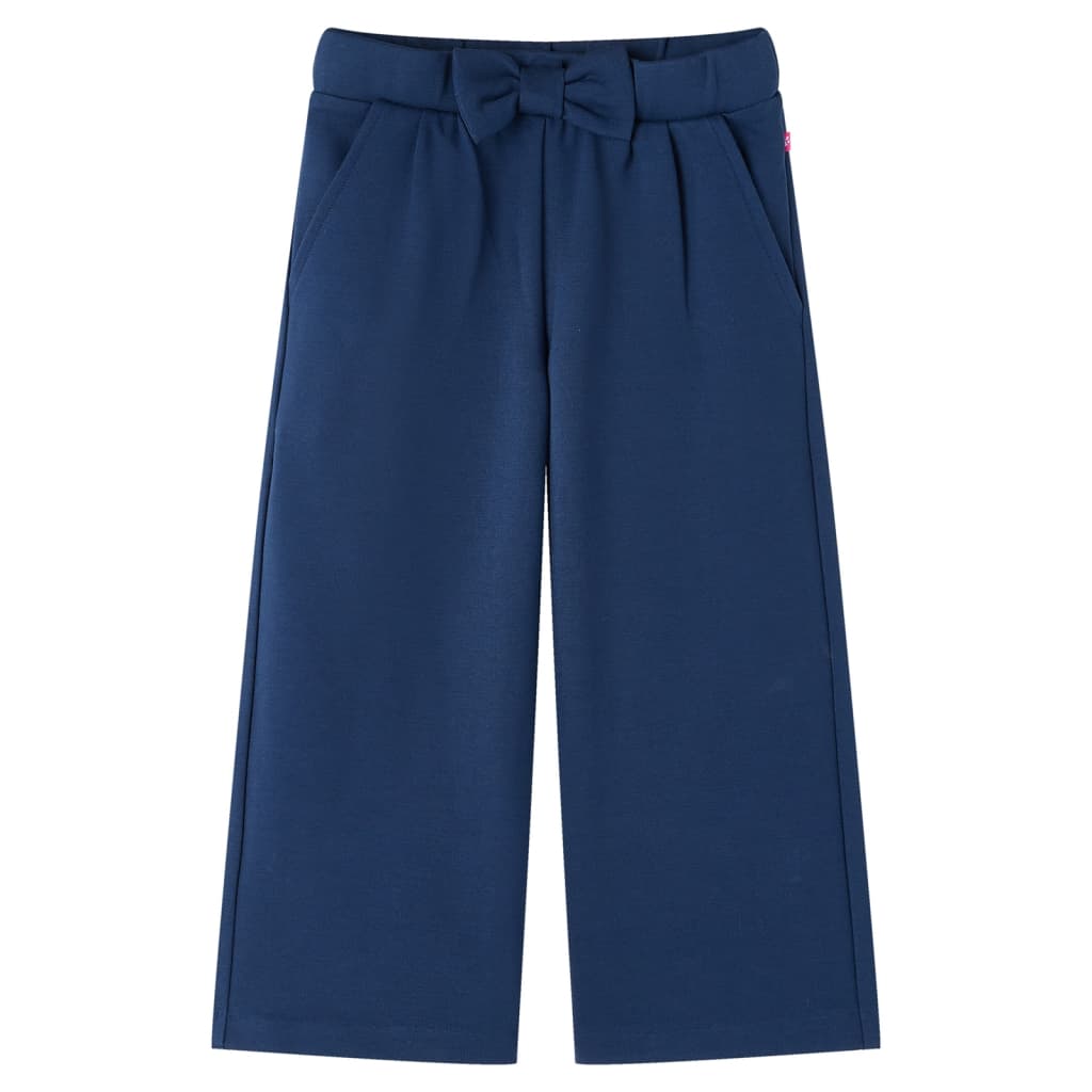 Calças de criança com pernas largas azul-marinho 104