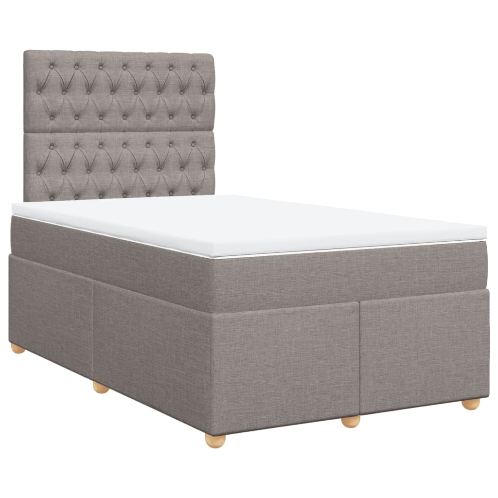 Cama com molas/colchão 120x200 cm tecido castanho-acinzentado