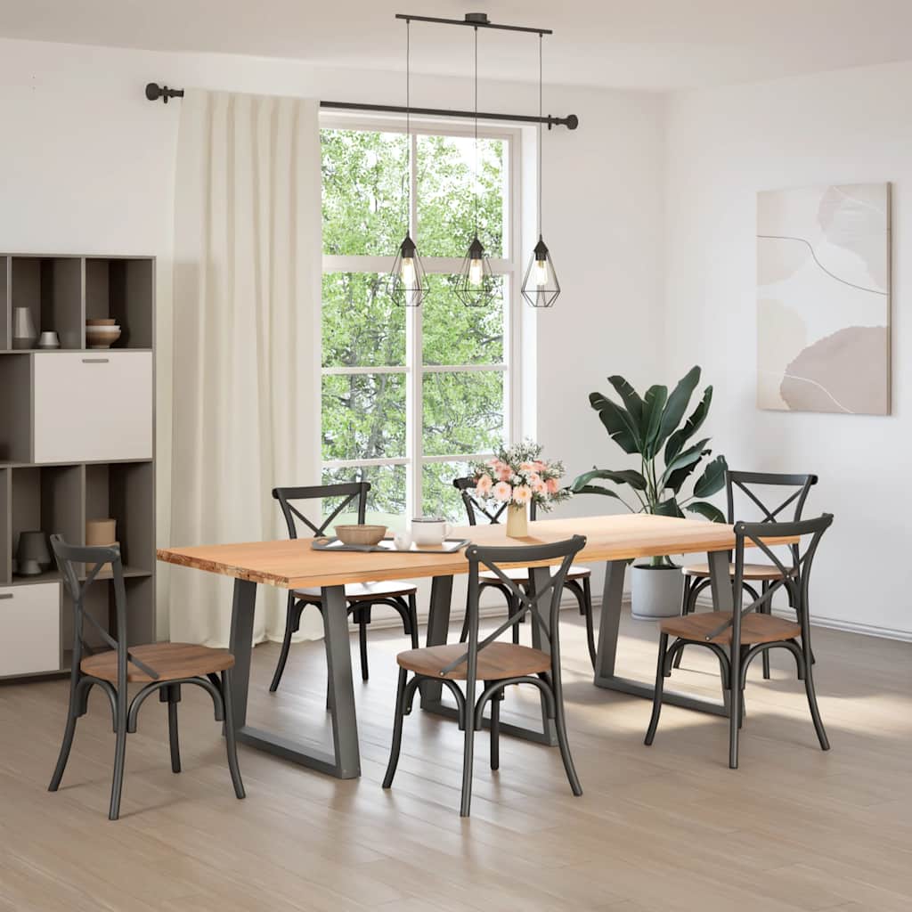Pés para mesa de jantar em v, 3 peças, antracite, 70x(72-73,3) cm, aço