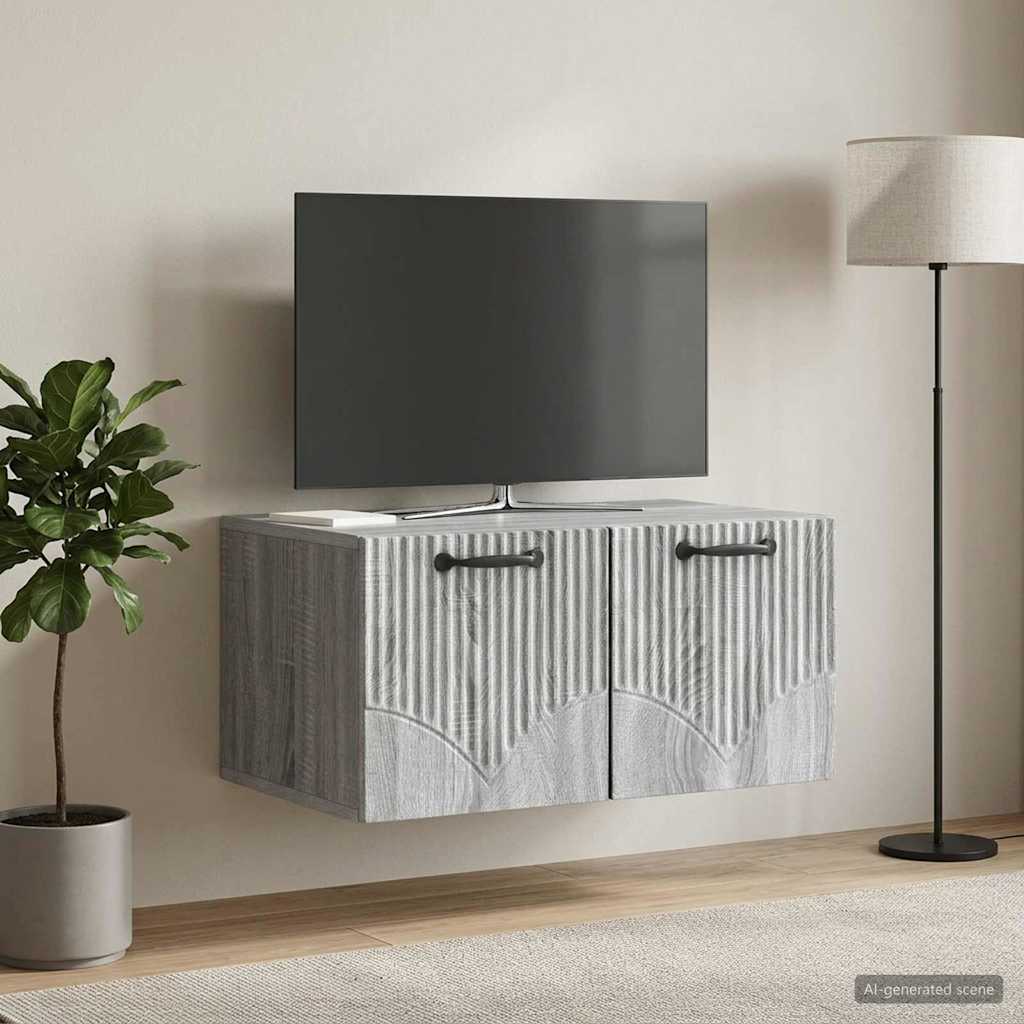 Gabinete de TV de parede sonoma cinzento 59,5 x 41 x 30 cm