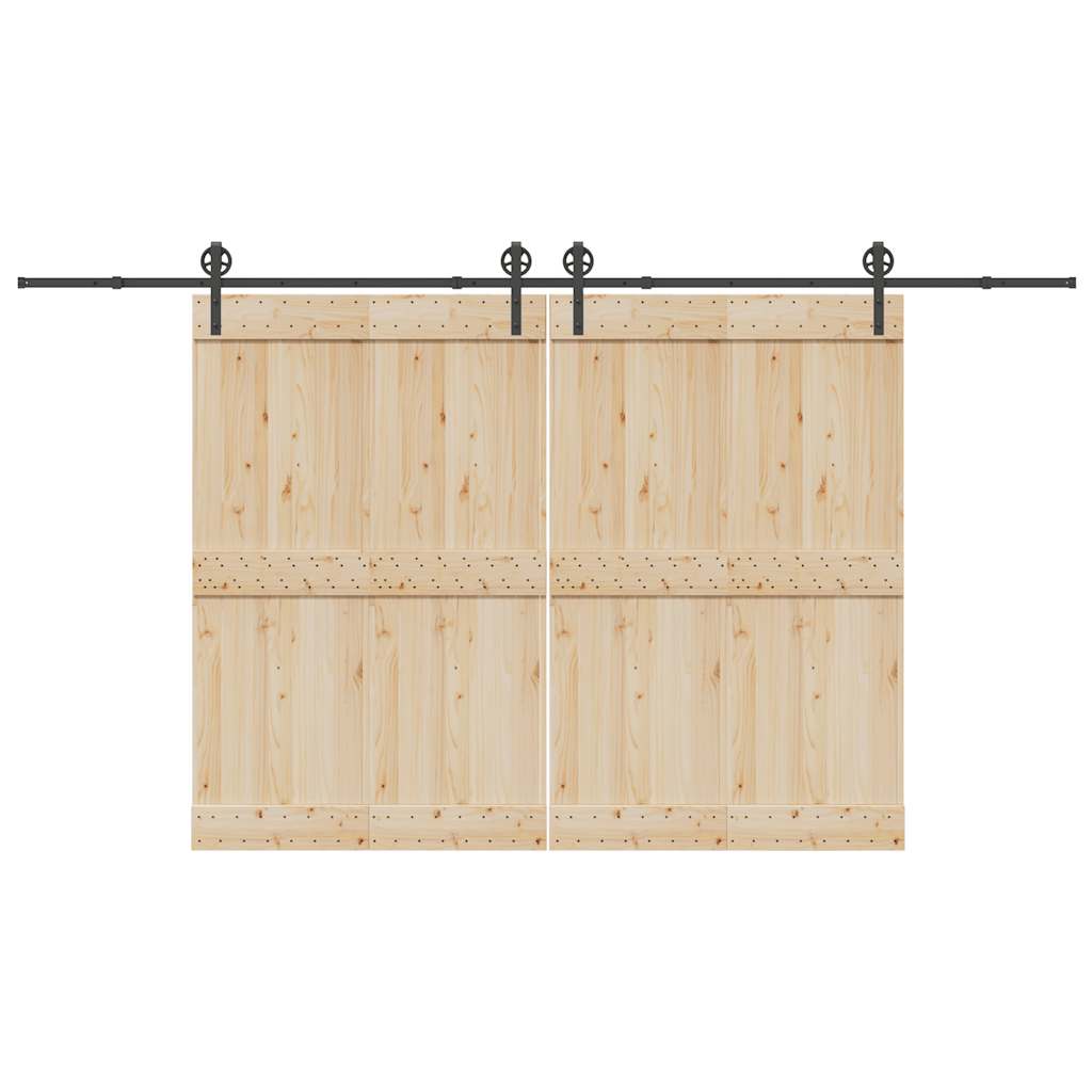 Kit de ferragens para porta deslizante 400 cm aço preto