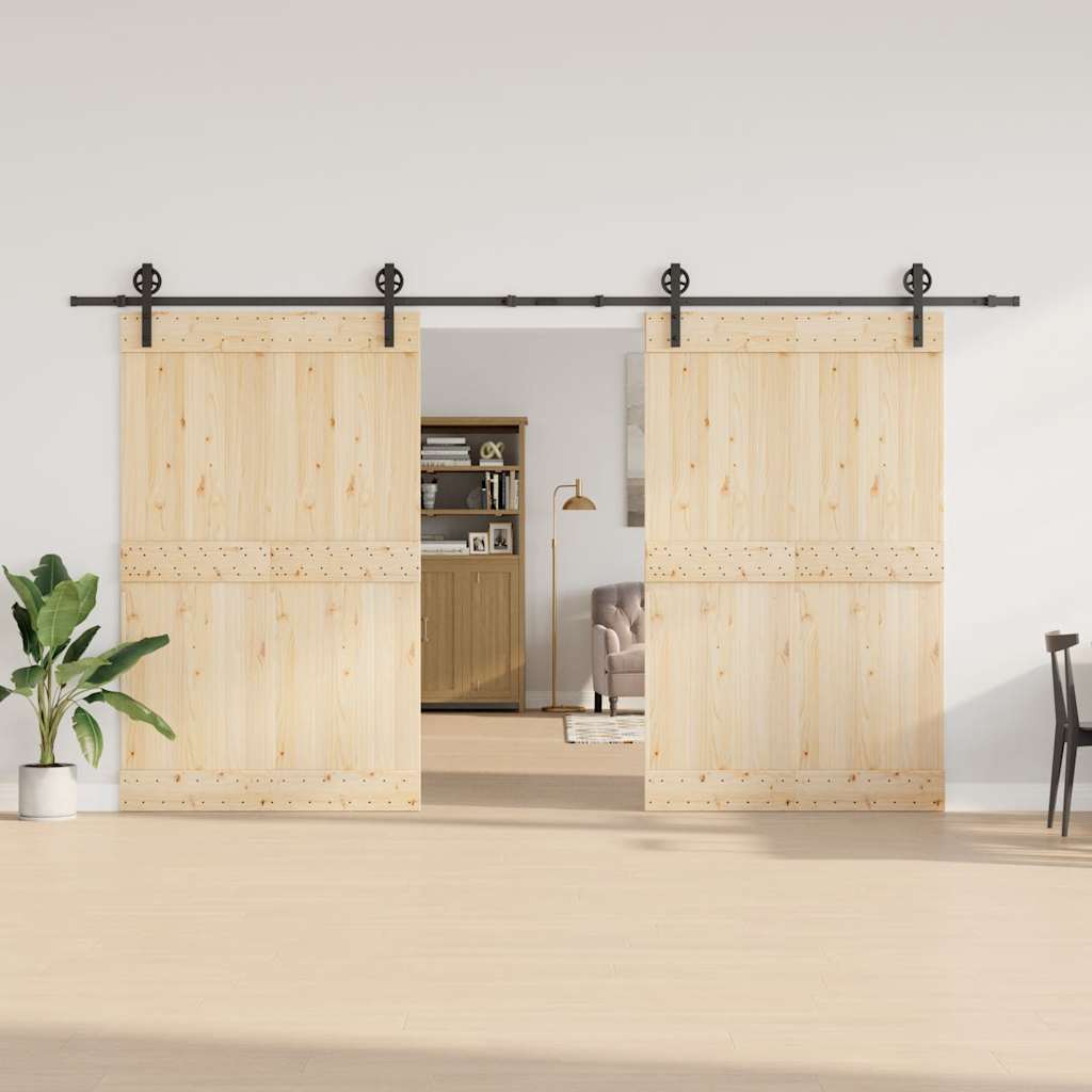 Kit de ferragens para porta deslizante 400 cm aço preto