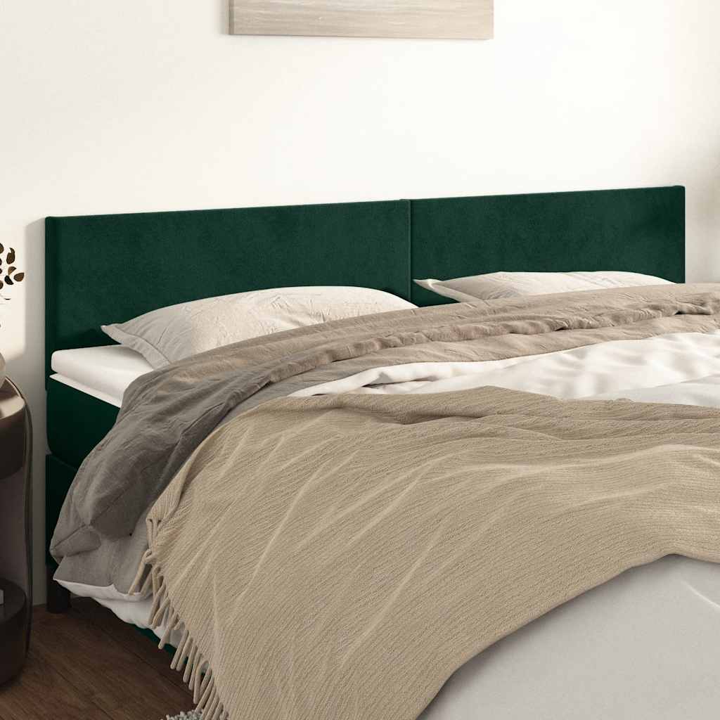 Cabeceiras verde-escuro 180x5x78/88 cm veludo