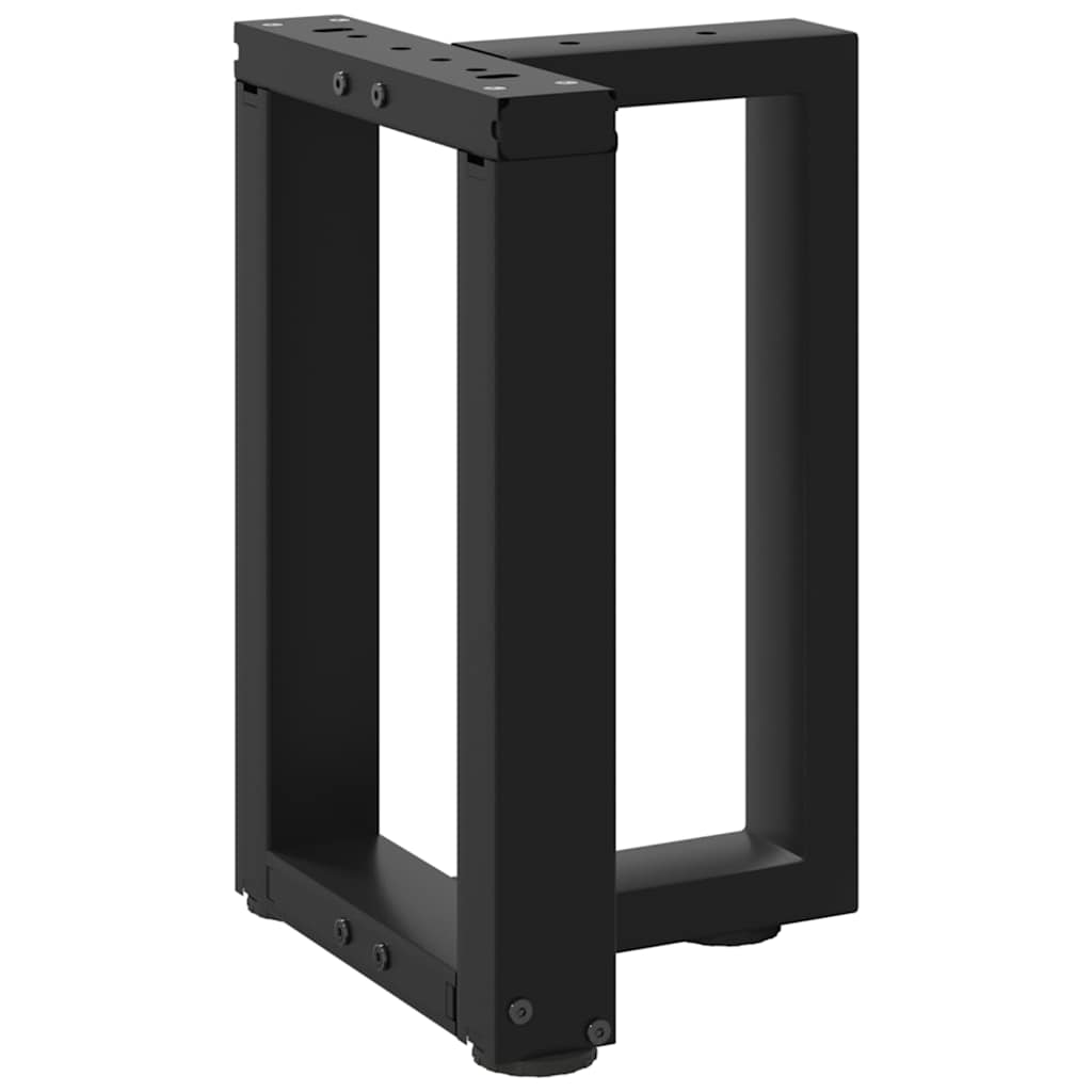 Pés para mesa de centro em forma de t, 2 peças, preto, 38x25x(42-43) cm, aço