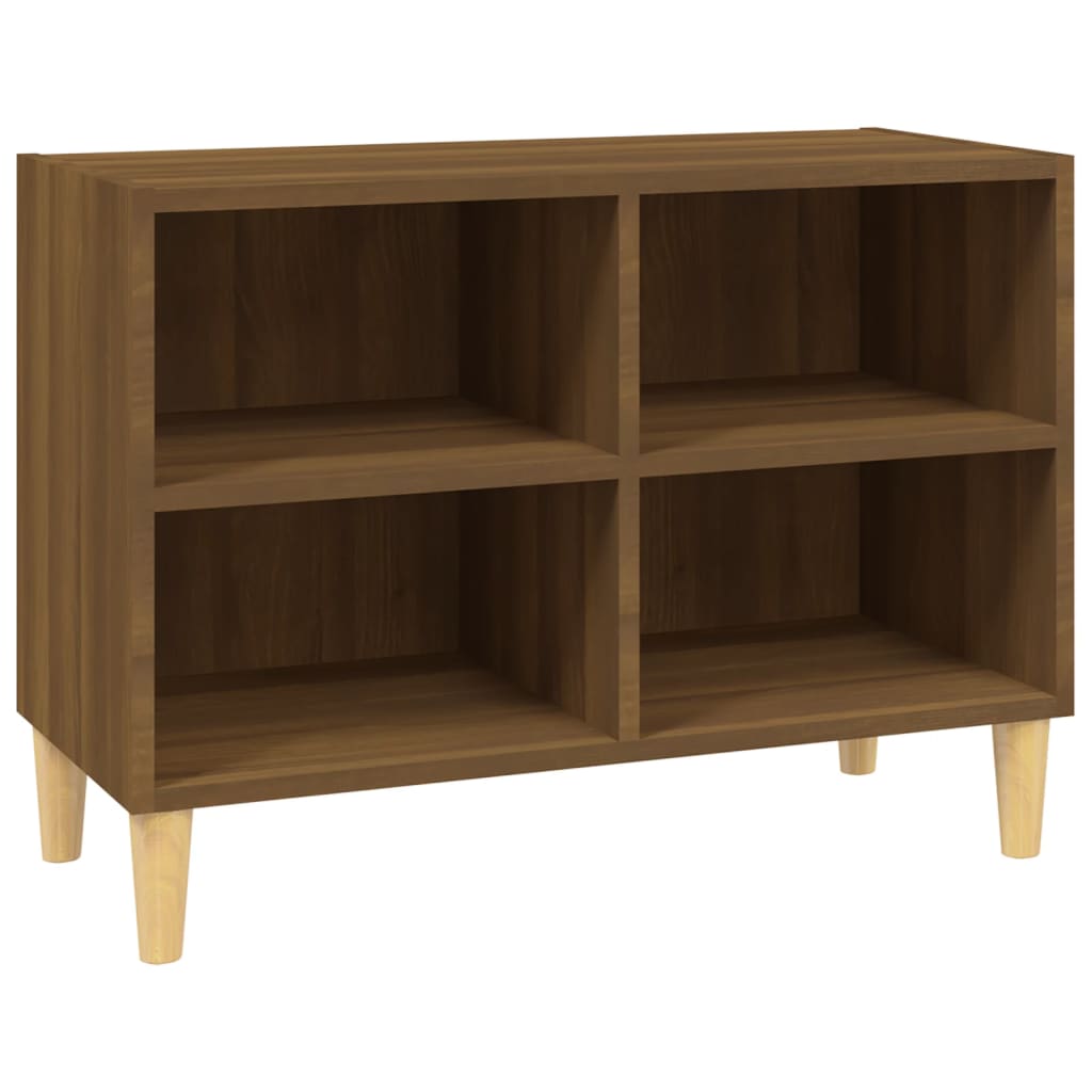 Móvel TV pernas madeira maciça 69,5x30x50 cm carvalho castanho