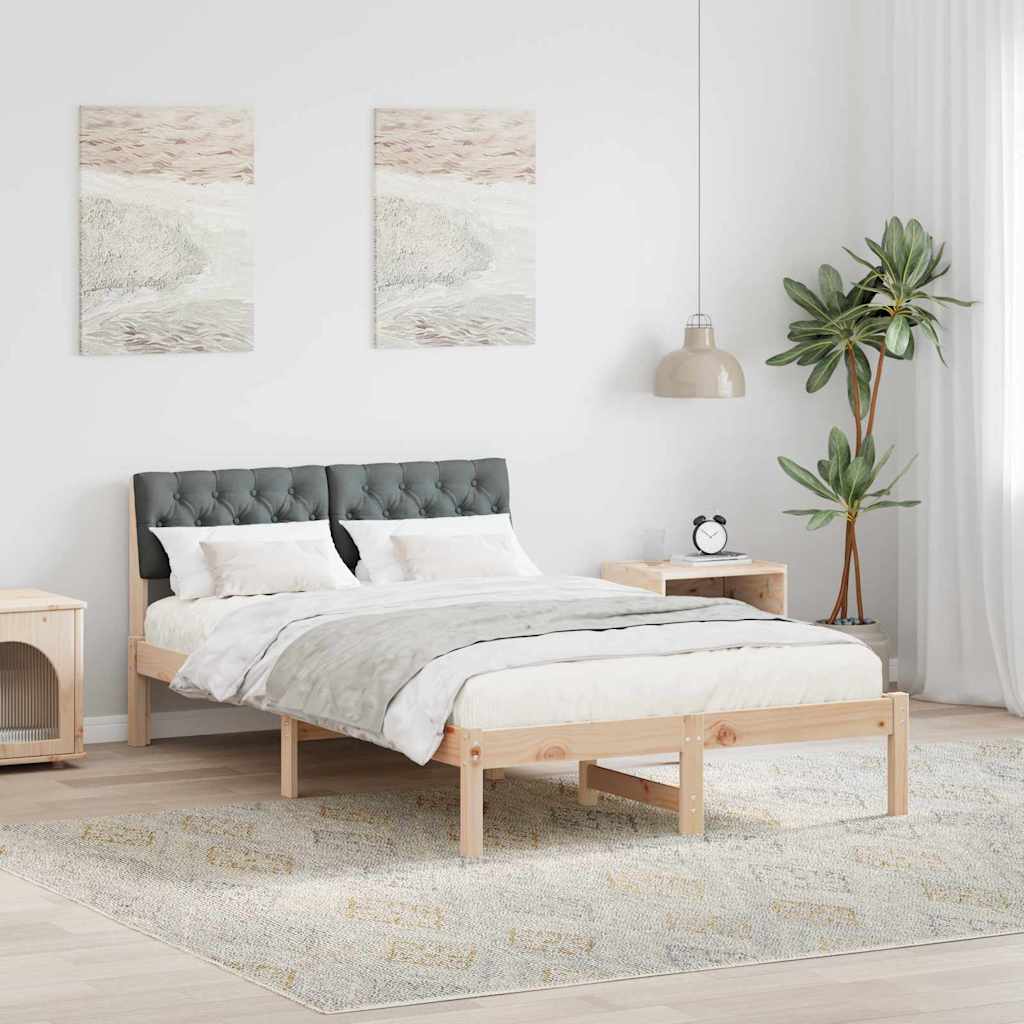 Estrutura da cama castanho e cinzento-escuro 120 x 190 cm