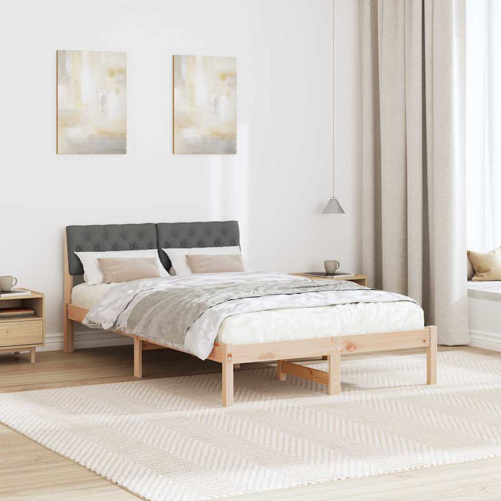 Estrutura da cama castanho e cinzento-escuro 120 x 190 cm