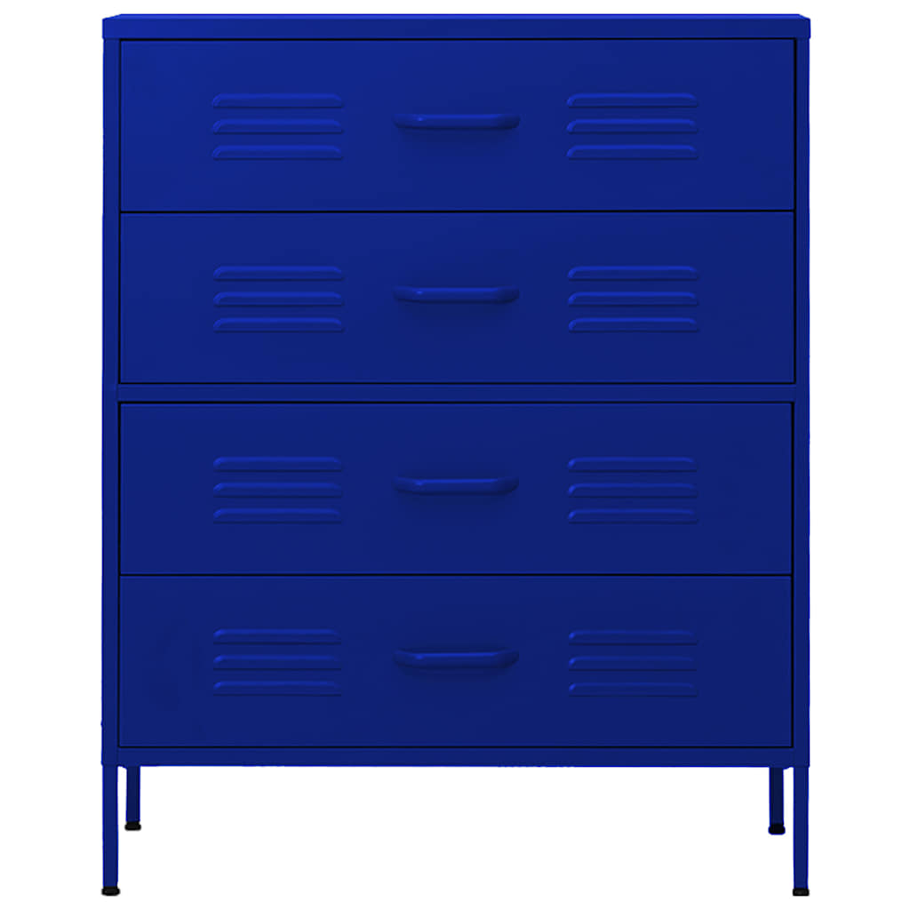 Cómoda/aparador com gavetas aço 80x35x101,5 cm azul-marinho