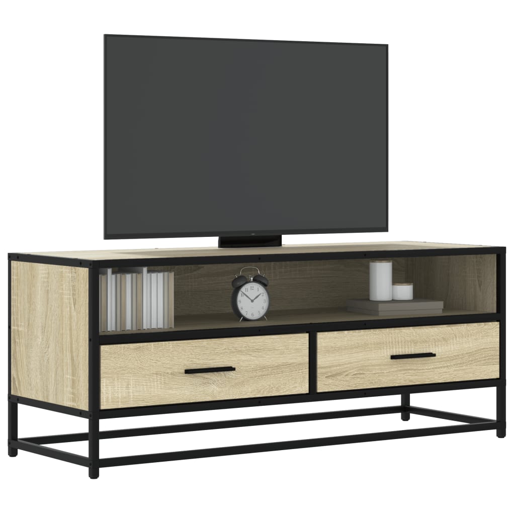 Móvel p/ TV 100x34,5x40 cm deriv. madeira/metal carvalho sonoma