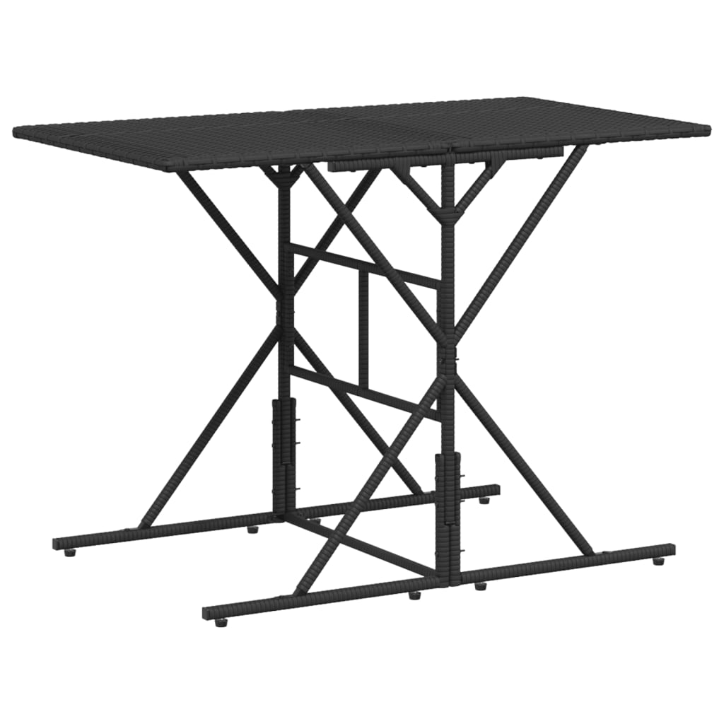7 Pcs conjunto de jantar p/ jardim c/ almofadões vime PE preto