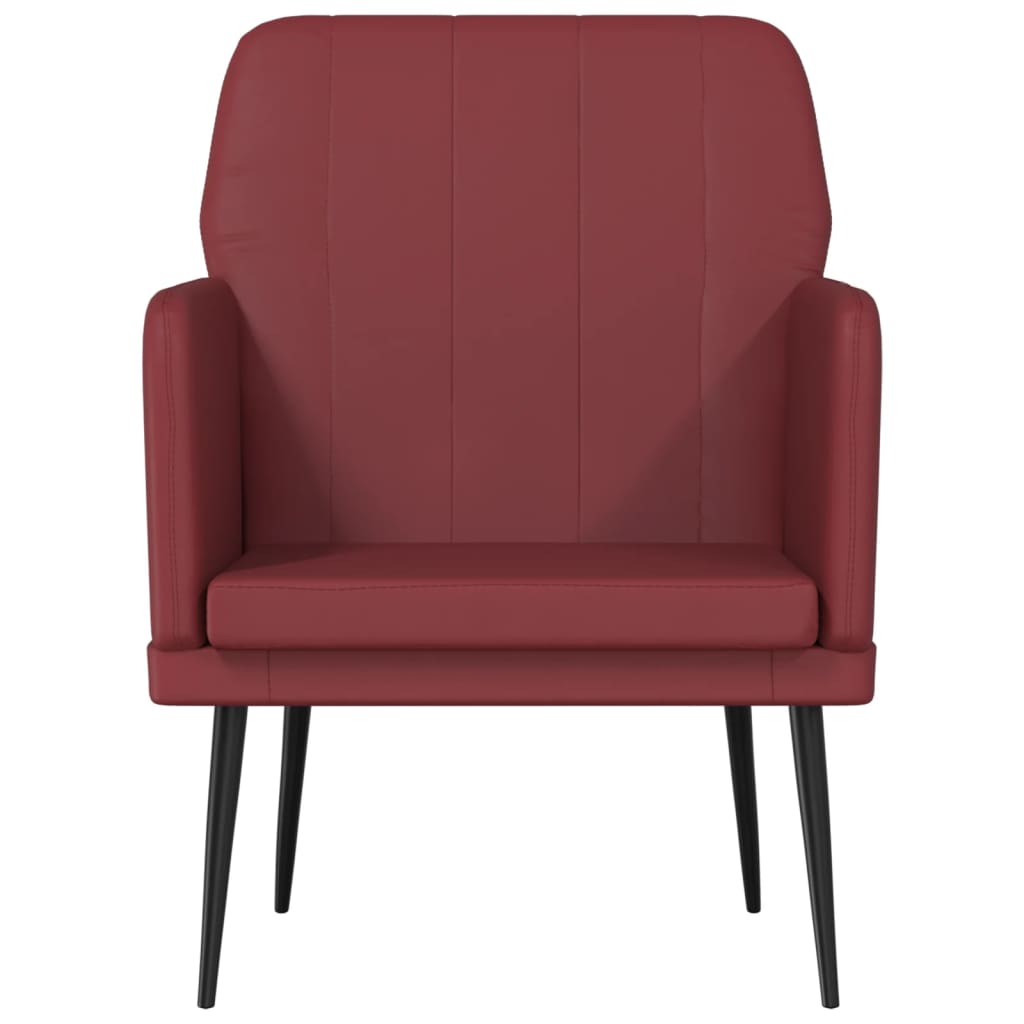 Cadeira c/ apoio braços 61x78x80 cm couro artif. vermelho tinto