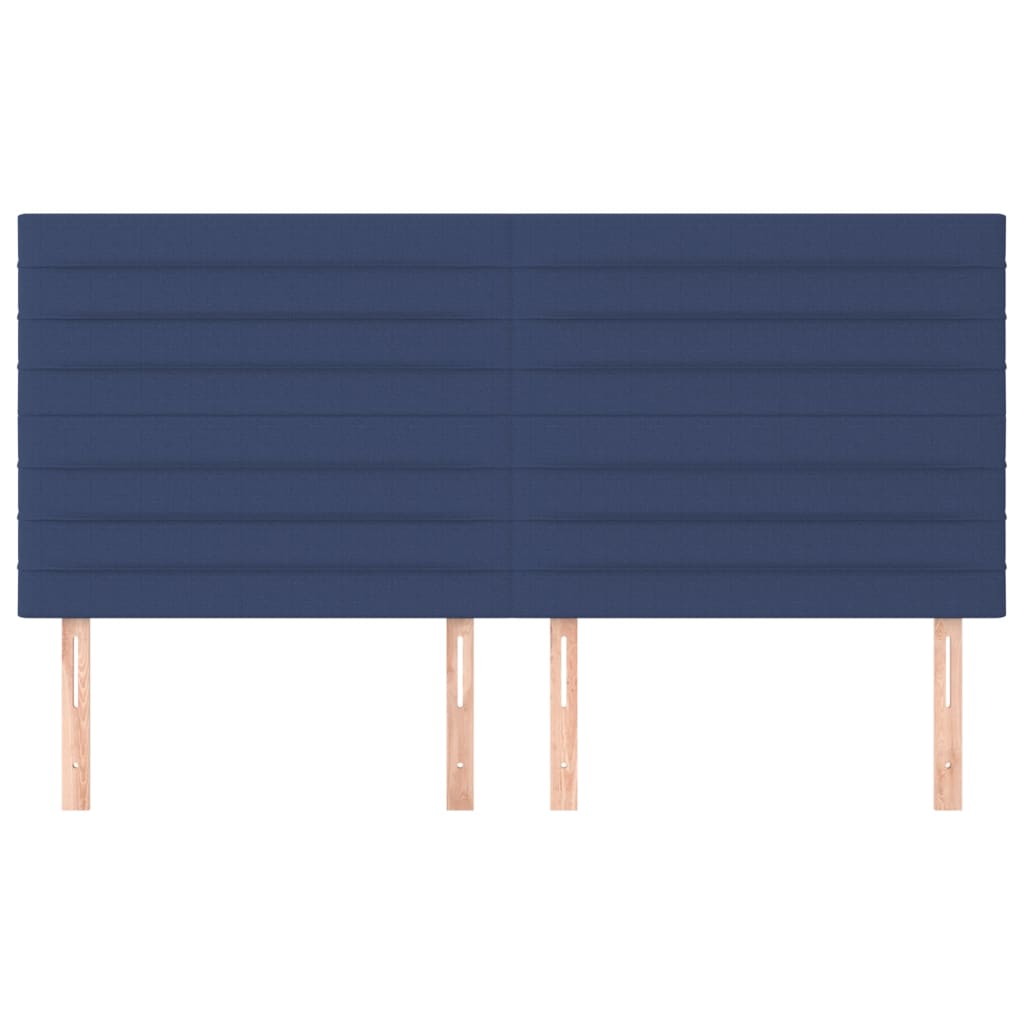 Cabeceira azul 180x5x118/128 cm tecido