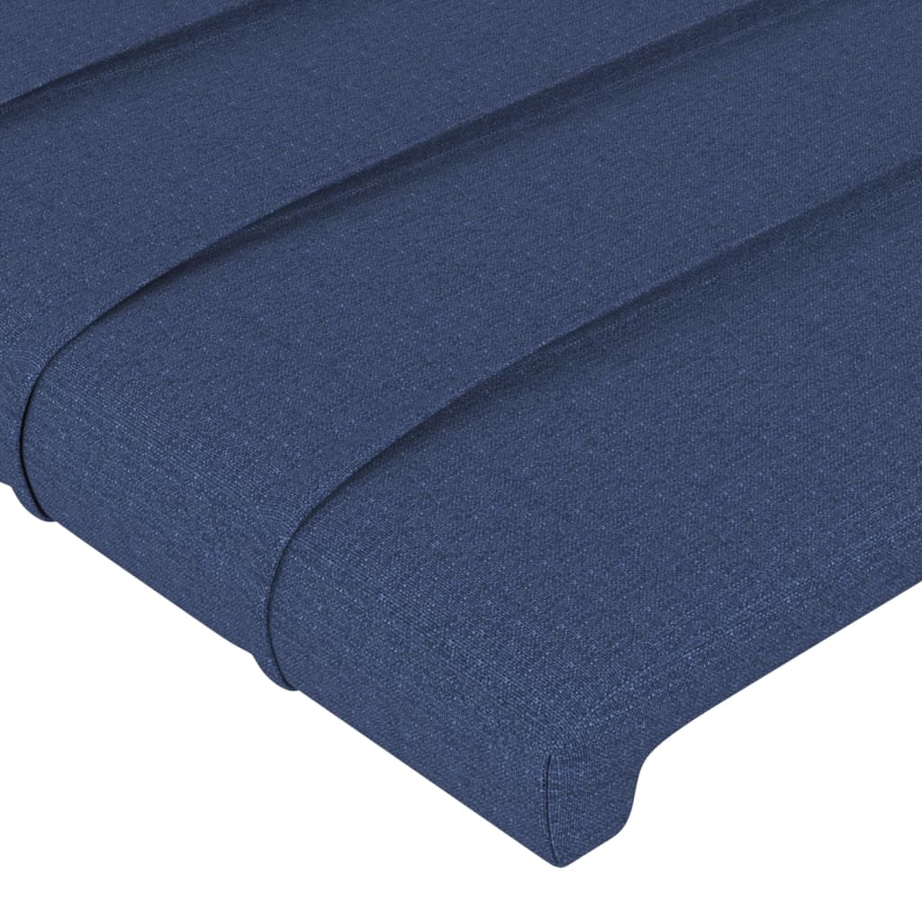 Cabeceira azul 180x5x118/128 cm tecido
