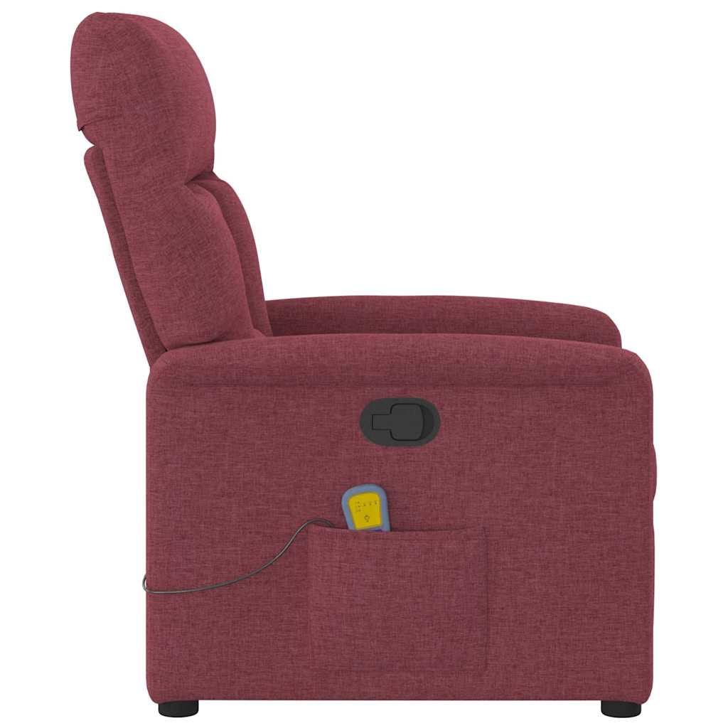 Poltrona de massagens reclinável tecido vermelho tinto