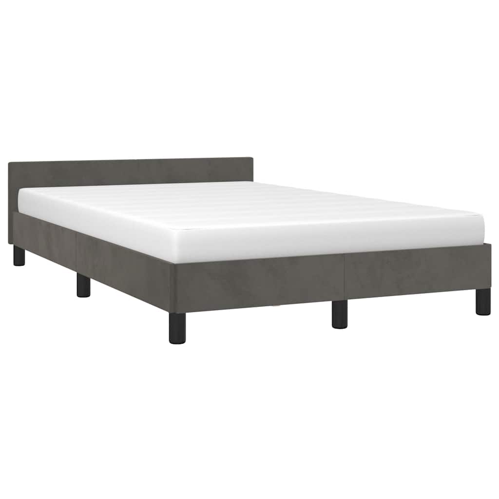 Estrutura de cama sem colchão 120x200 cm veludo cinzento-escuro
