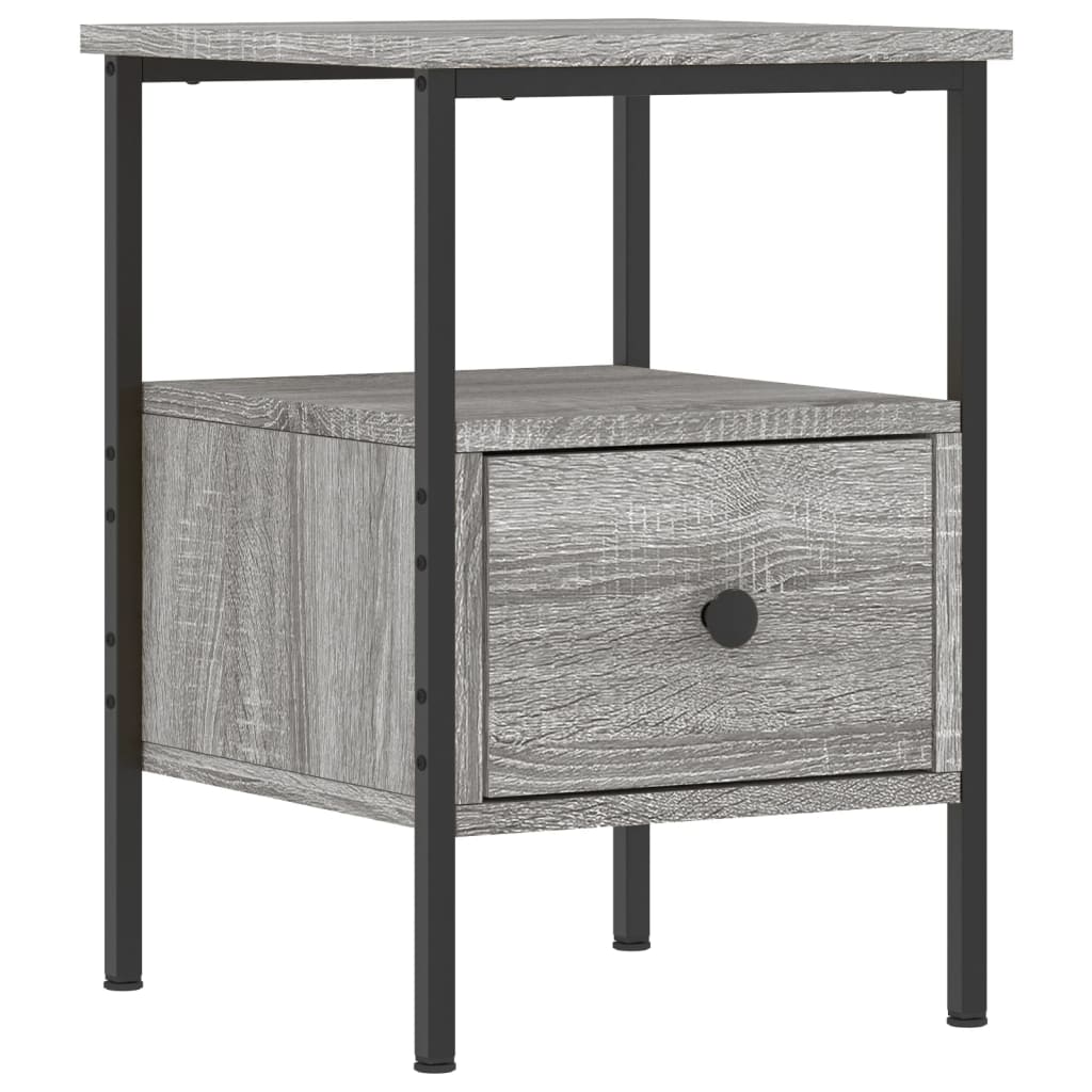 Mesa cabeceira 34x36x50 cm derivados de madeira cinzento sonoma