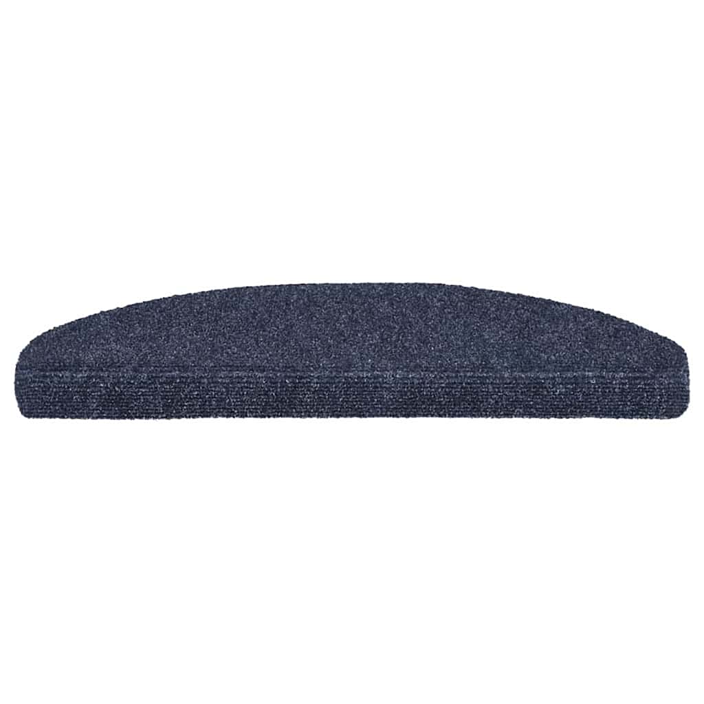 Tapetes de escada autoadesivos 30 peças 65x21x4 cm azul semicircular grande