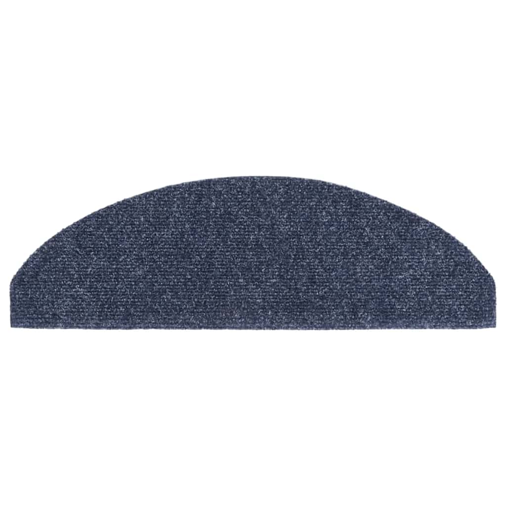 Tapetes de escada autoadesivos 30 peças 65x21x4 cm azul semicircular grande