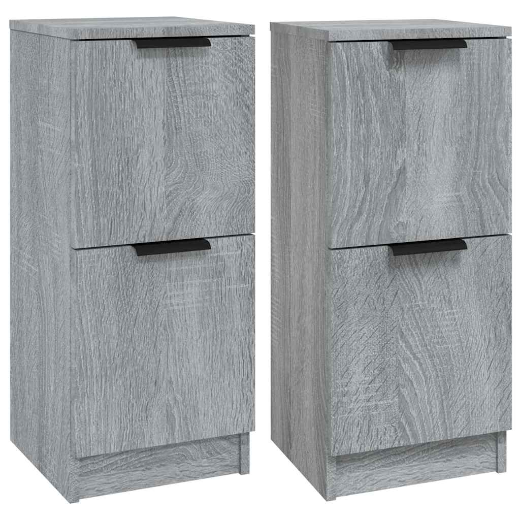 Aparadores 2 pcs 30x30x70 cm madeira processada sonoma cinza