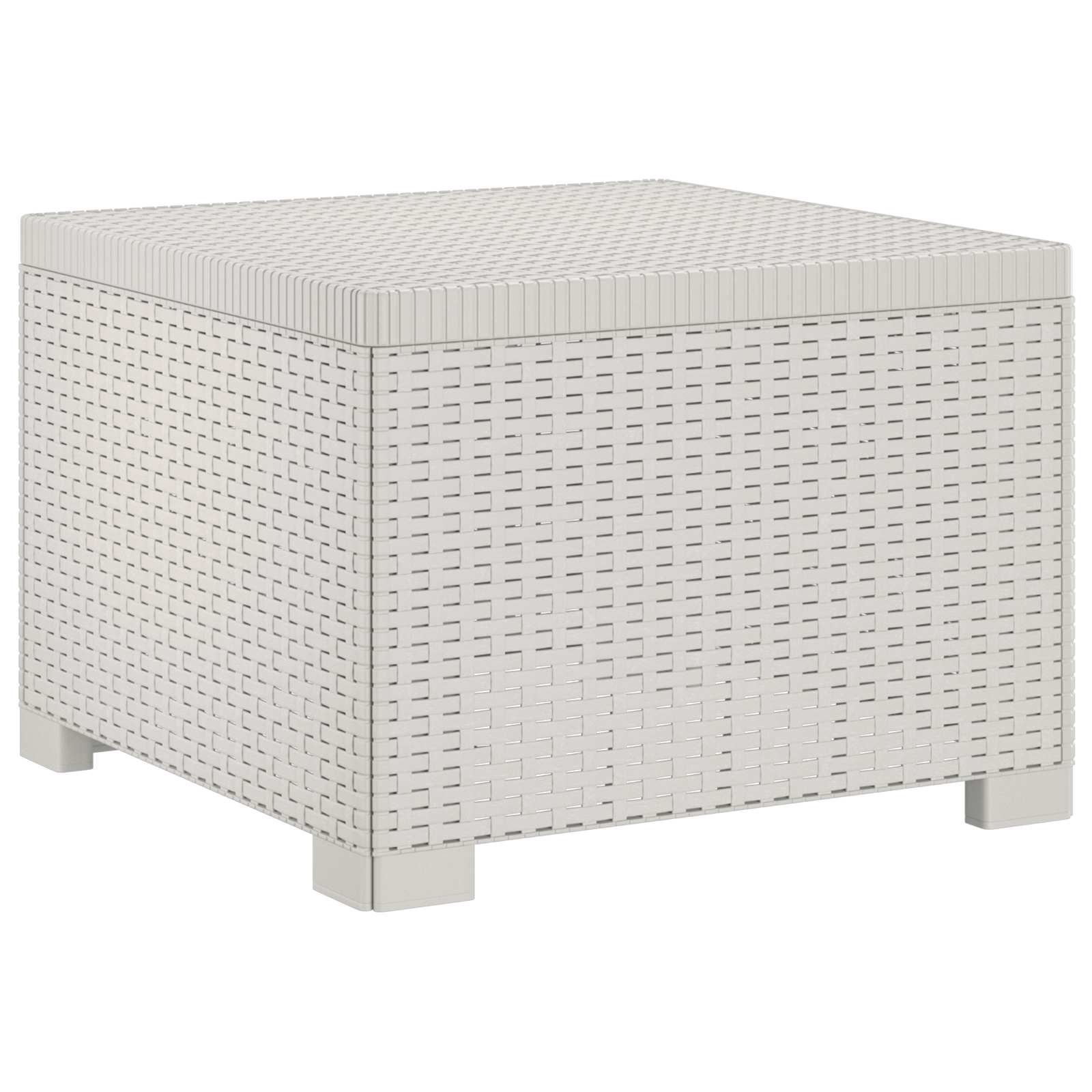Sofá de jardim 1 lugar com almofada look rattan PP branco