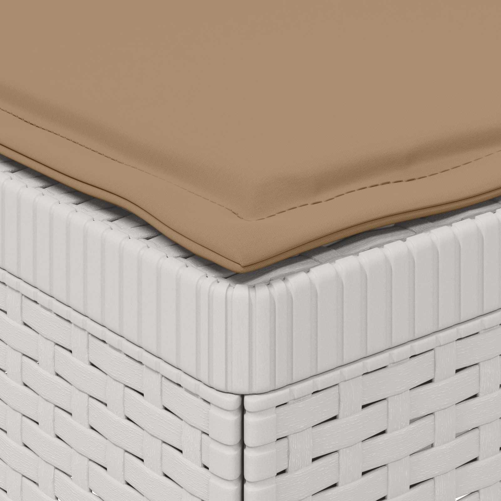 Sofá de jardim 1 lugar com almofada look rattan PP branco