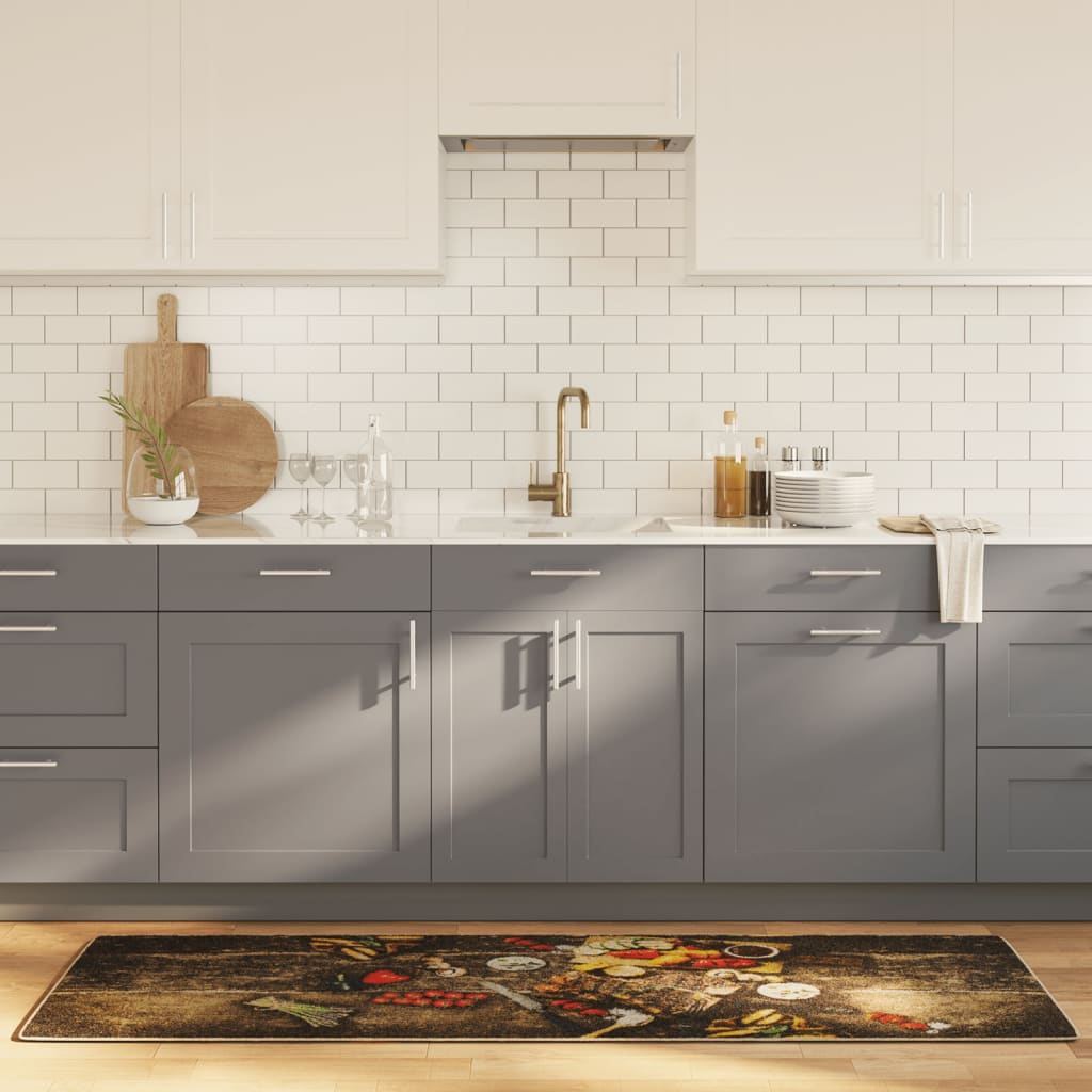 Tapete de cozinha lavável 60x180 cm multicor