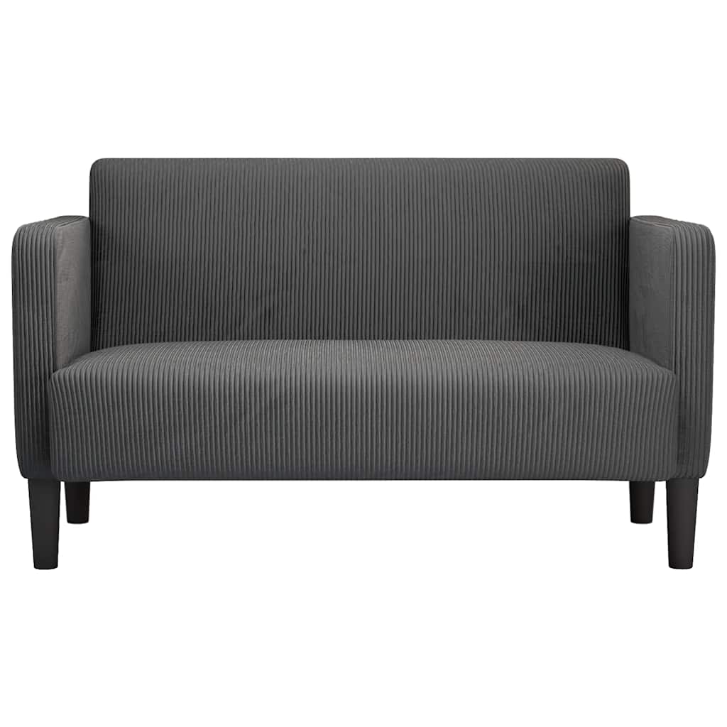 Sofá-luvas 109 cm tecido corduroy cinzento-escuro