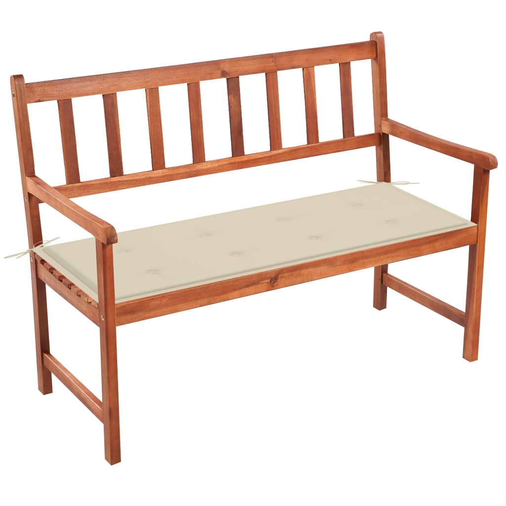 Banco de jardim c/ almofadão 120 cm madeira de acácia maciça