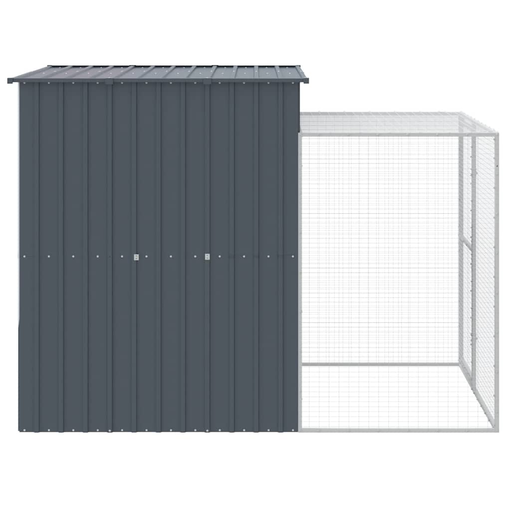 Galinheiro com anexo 165x251x181 cm aço galvanizado antracite