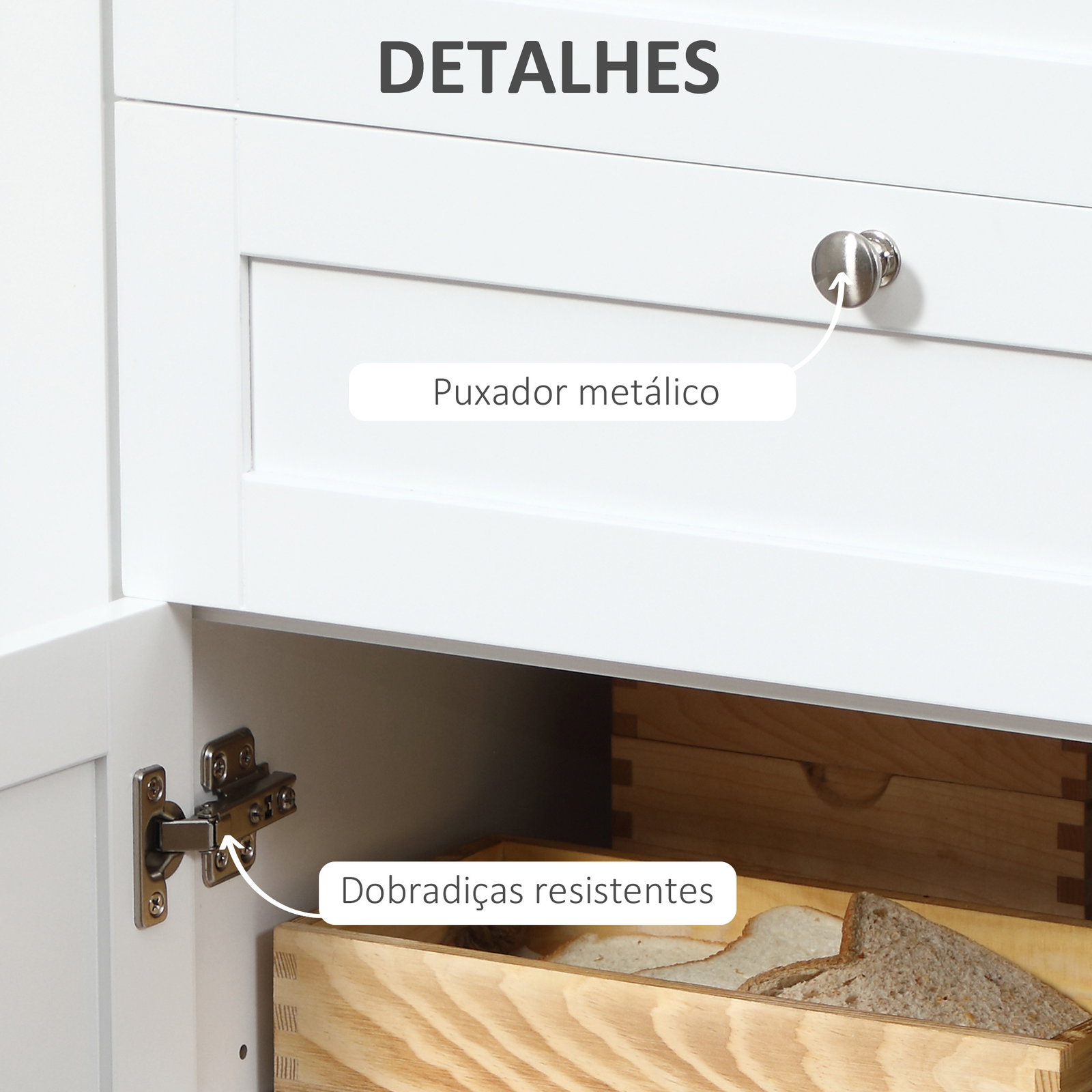 Aparador de cozinha com armário 2 gavetas 2 portas de vidro e prateleiras ajustáveis móvel auxiliar de armazenamento para sala de jantar sala de estar 120x40x90cm branco