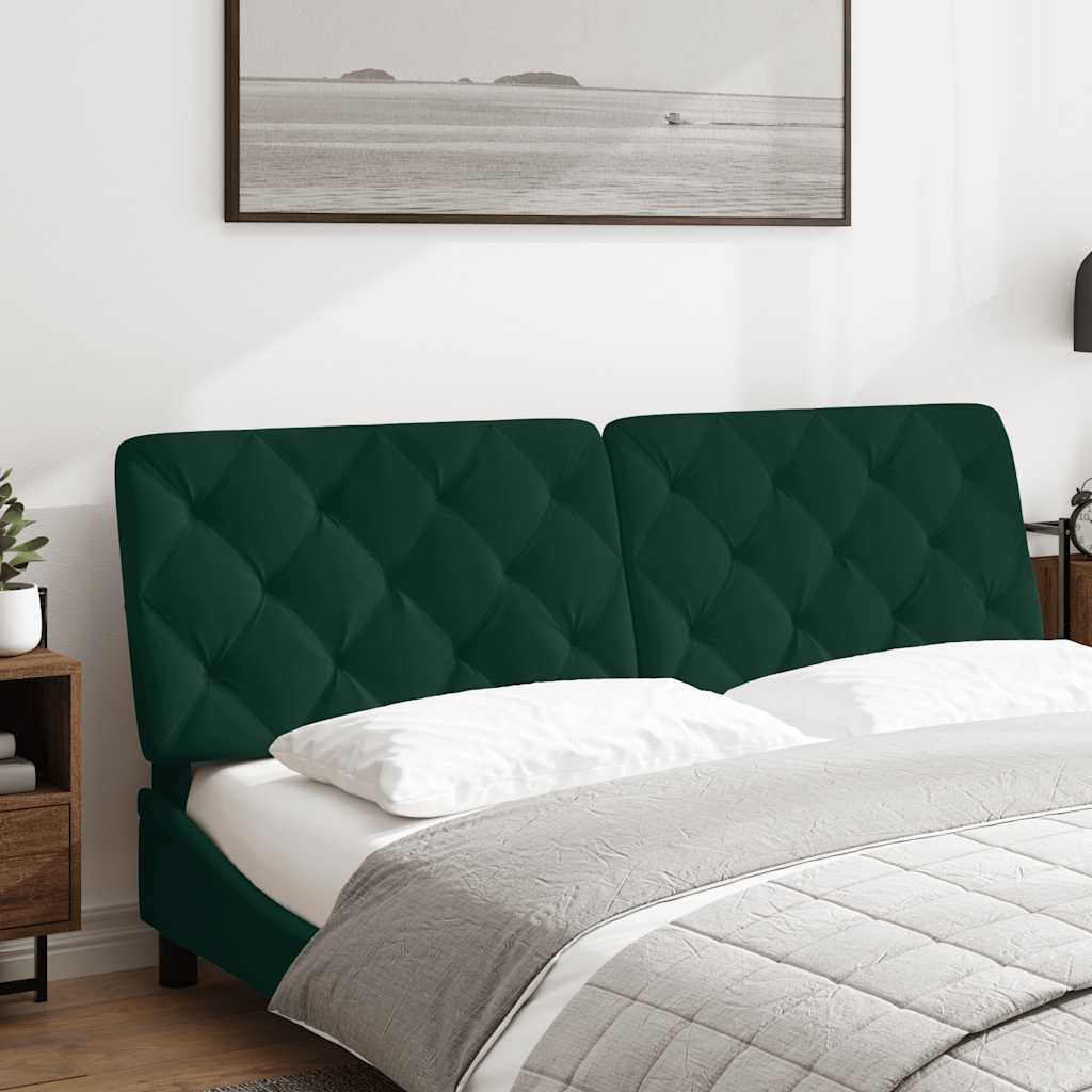 Almofadão de cabeceira 160 cm veludo verde-escuro