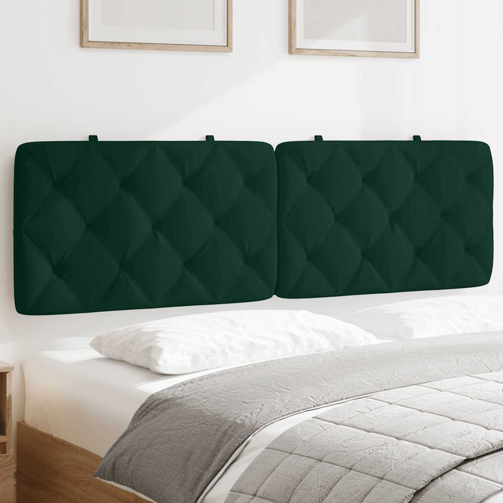 Almofadão de cabeceira 160 cm veludo verde-escuro