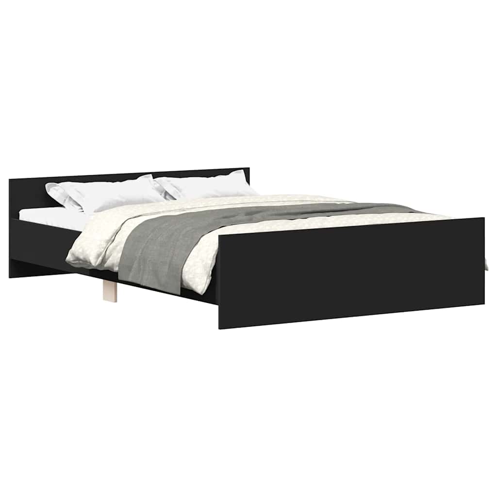 Estrutura de cama com cabeceira e pés 140x190 cm preto