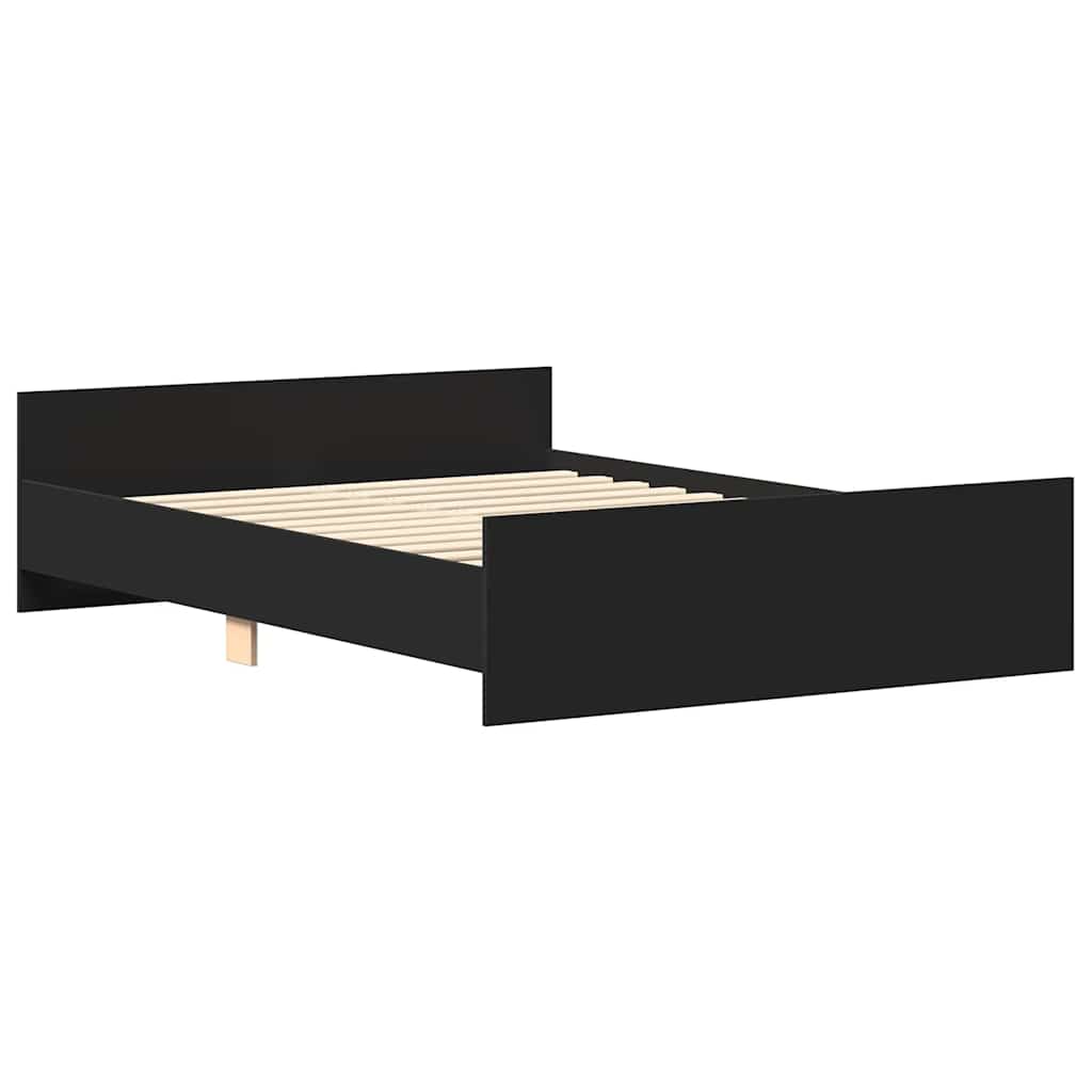 Estrutura de cama com cabeceira e pés 140x190 cm preto