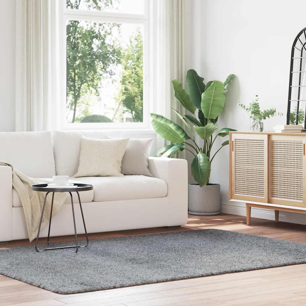 Tapete shaggy de pelo alto navarra 160x230 cm cinzento-claro
