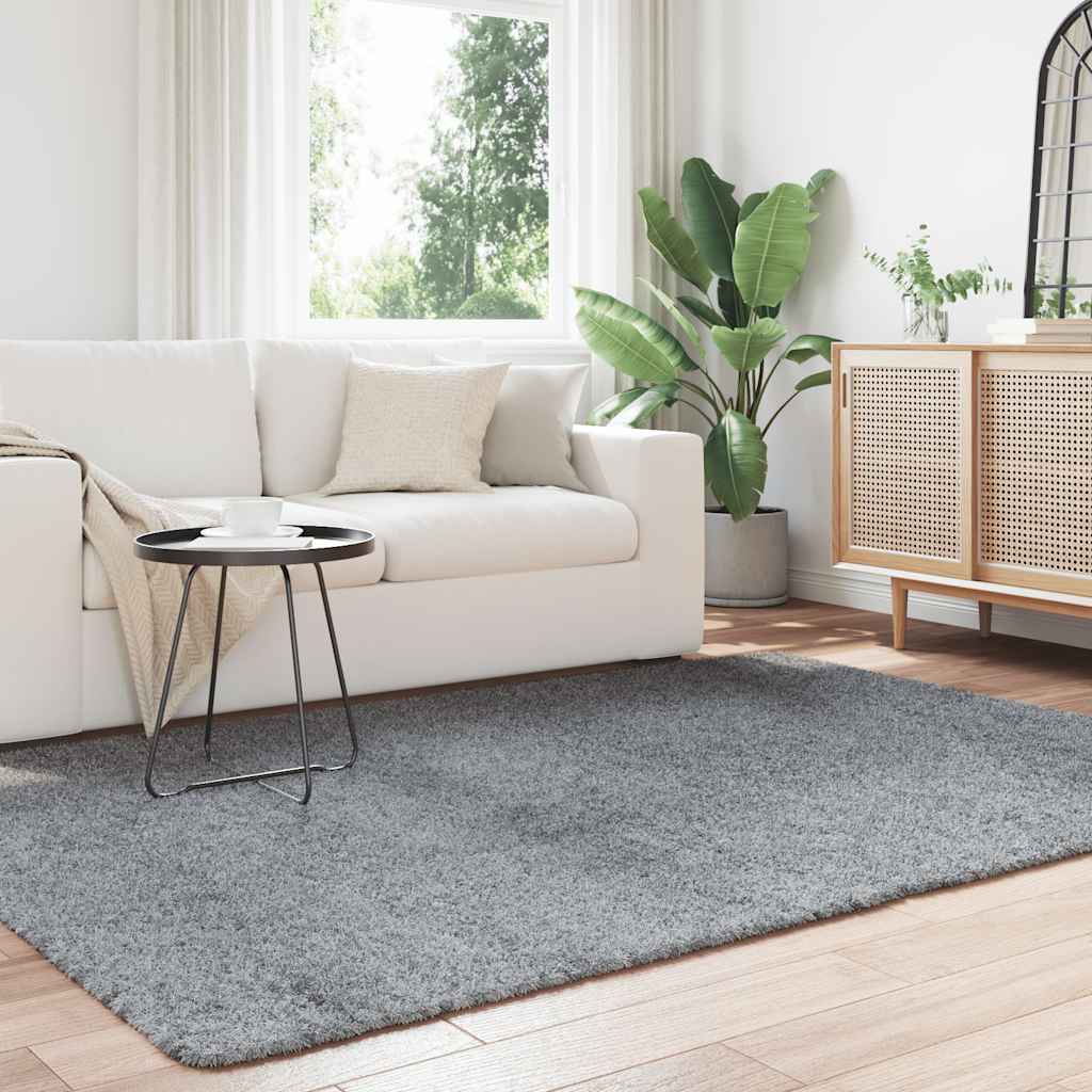 Tapete shaggy de pelo alto navarra 160x230 cm cinzento-claro